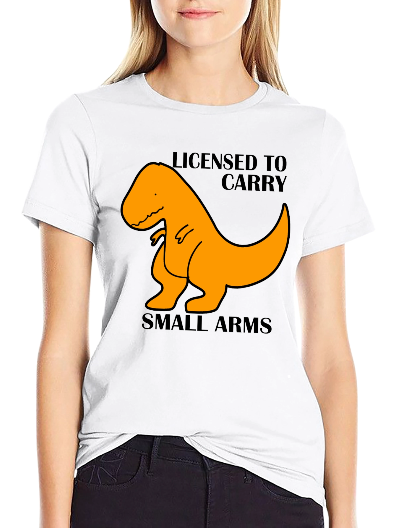 Licensed to Carry Small Arms T-Rex Black T-Shirt