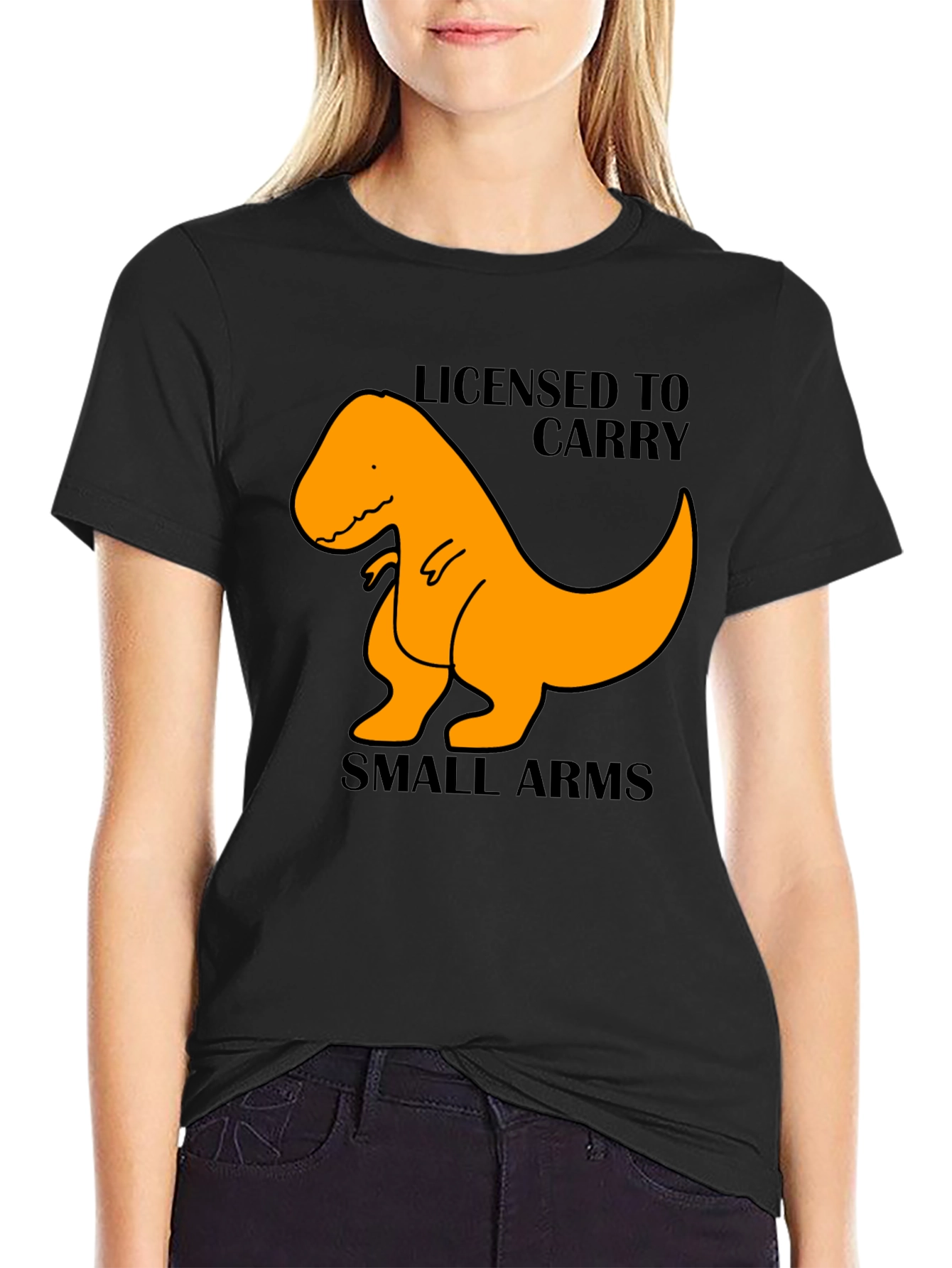Licensed to Carry Small Arms T-Rex Black T-Shirt