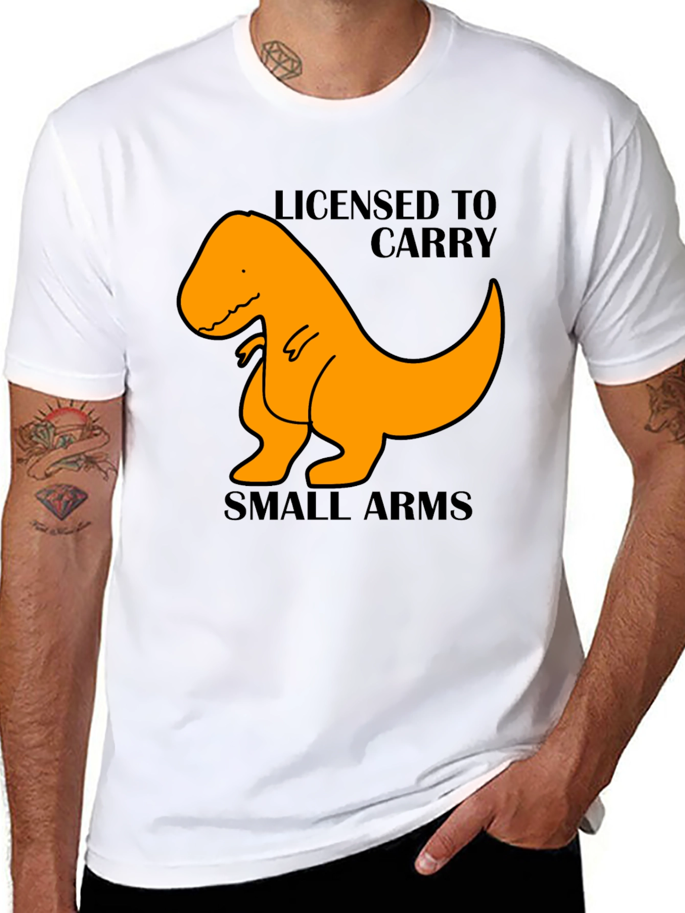 Licensed to Carry Small Arms T-Rex Black T-Shirt