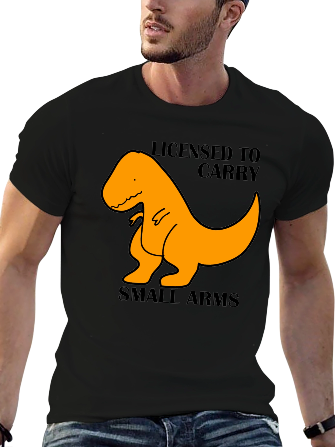 Licensed to Carry Small Arms T-Rex Black T-Shirt