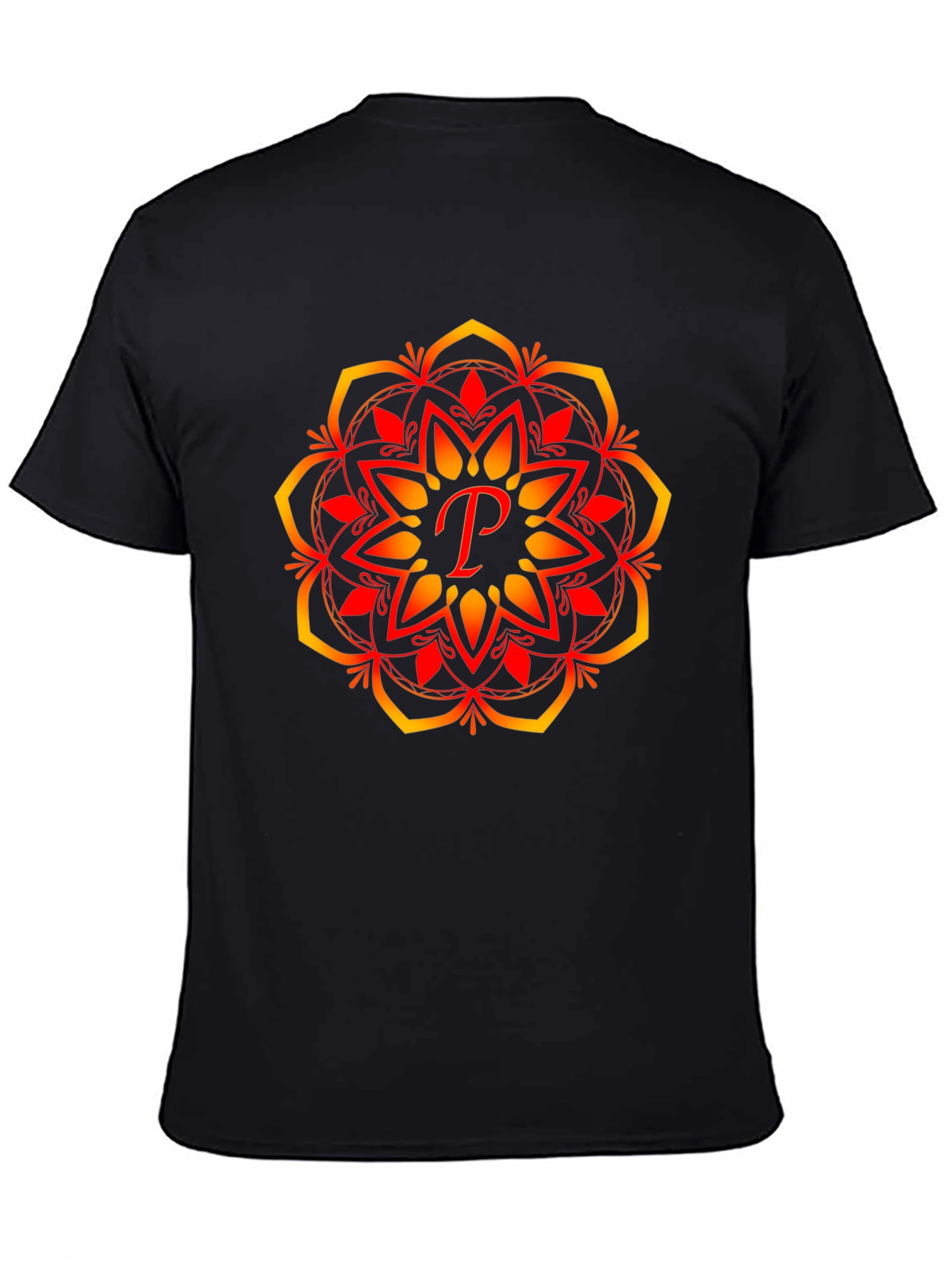 Mandala P Black T-Shirt - Stylish & Unique