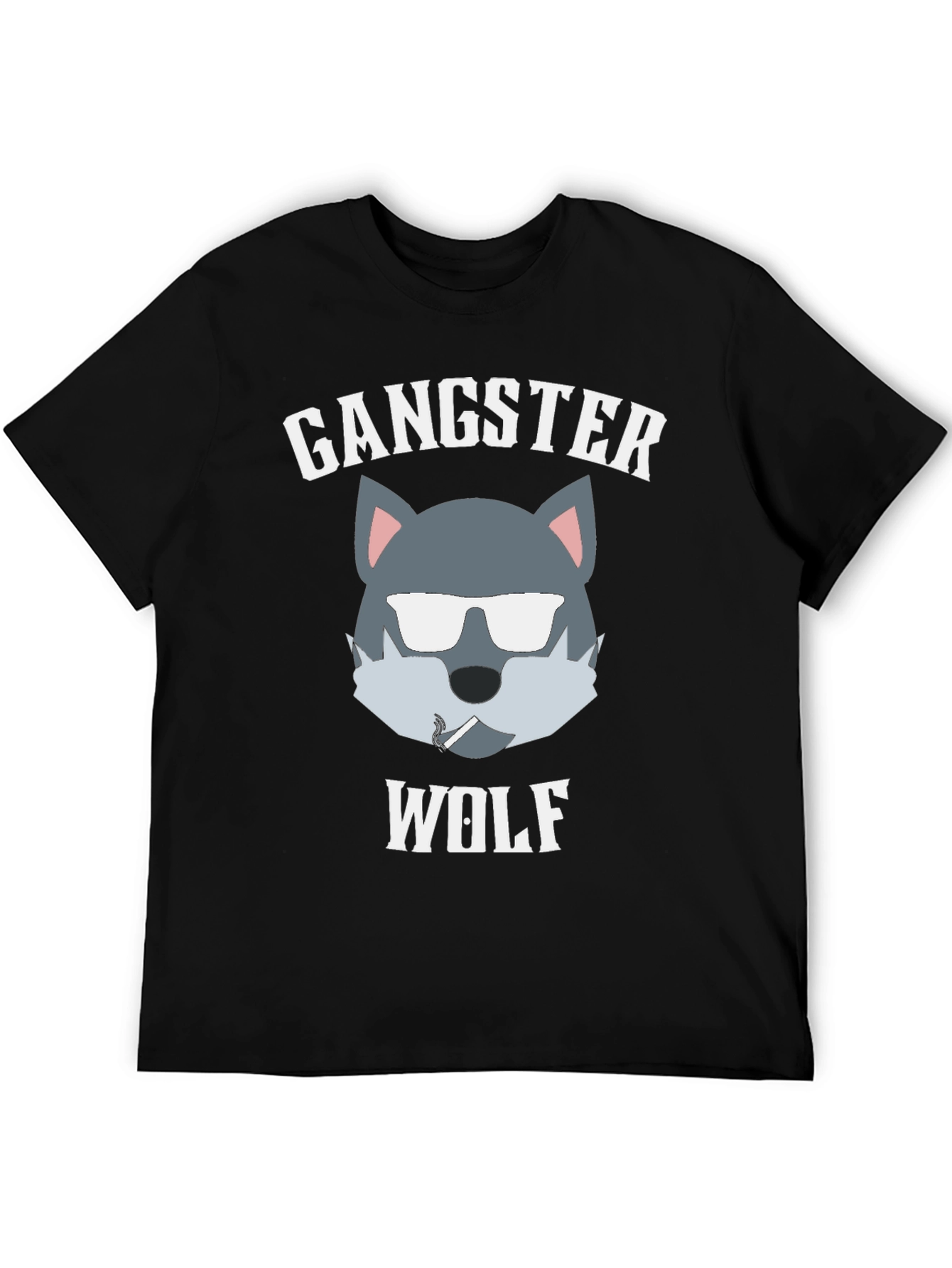 Gangster Wolf Graphic T-Shirt - Cool Casual Wear