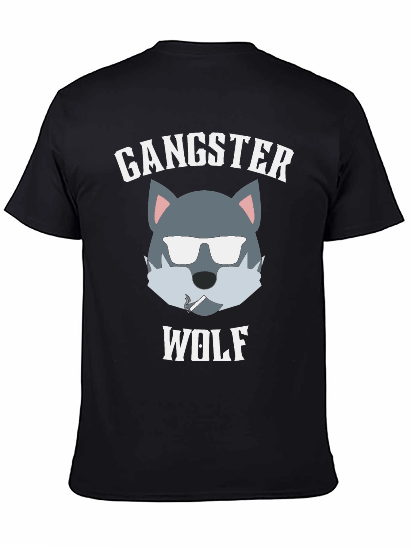 Gangster Wolf Graphic T-Shirt - Cool Casual Wear