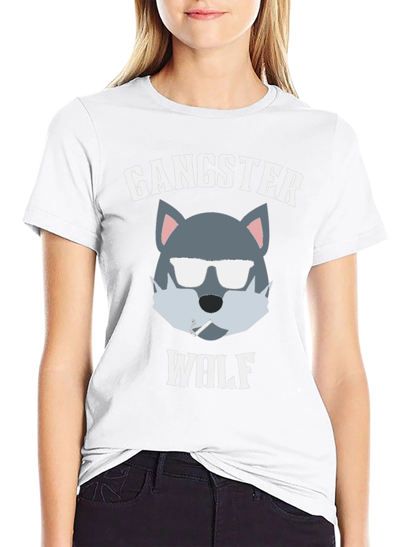 Gangster Wolf Graphic T-Shirt - Cool Casual Wear
