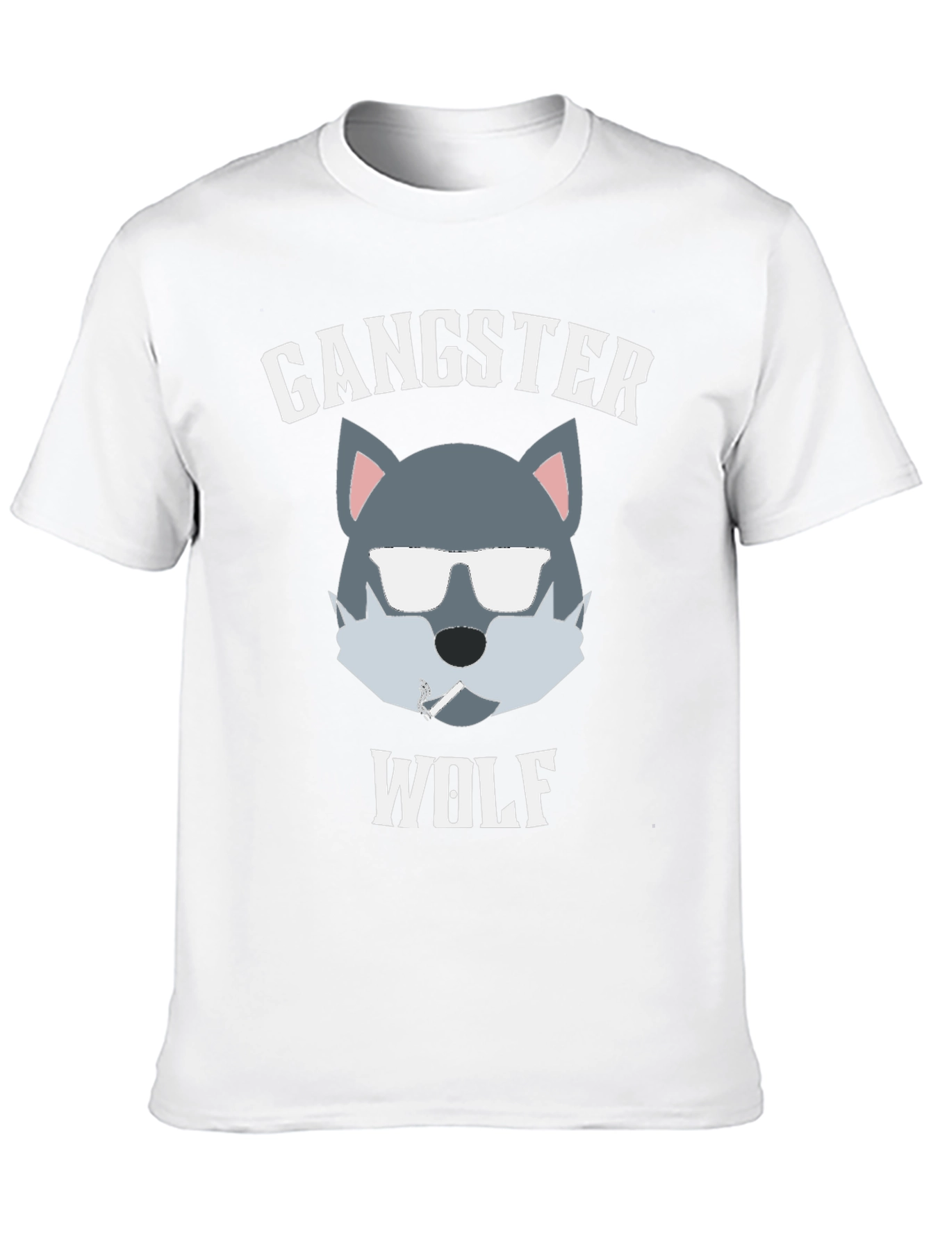 Gangster Wolf Graphic T-Shirt - Cool Casual Wear