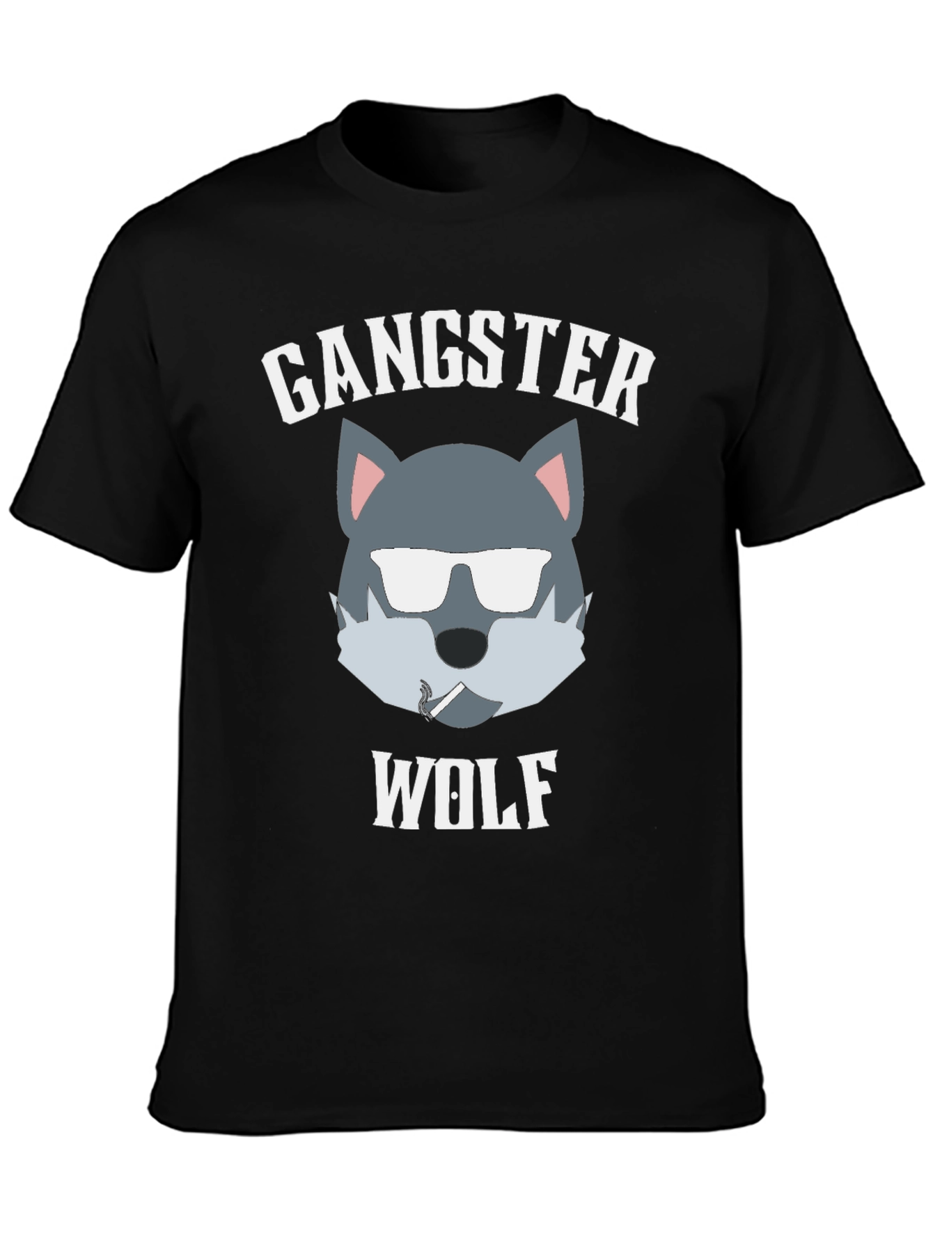 Gangster Wolf Graphic T-Shirt - Cool Casual Wear