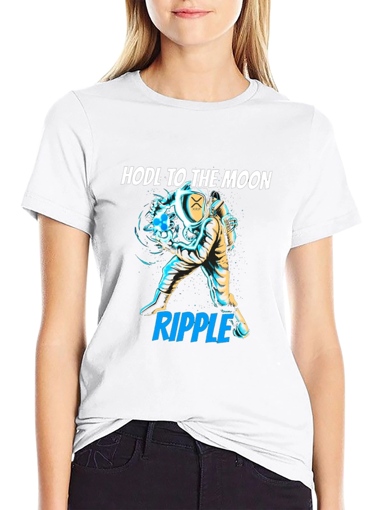 HODL to the Moon XRP Ripple Crypto T-Shirt