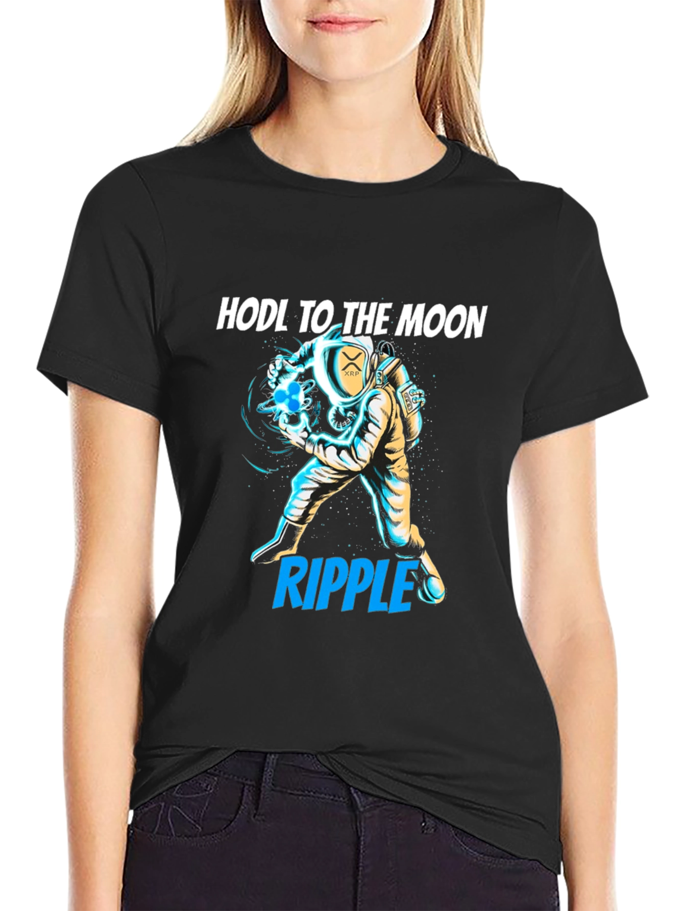HODL to the Moon XRP Ripple Crypto T-Shirt