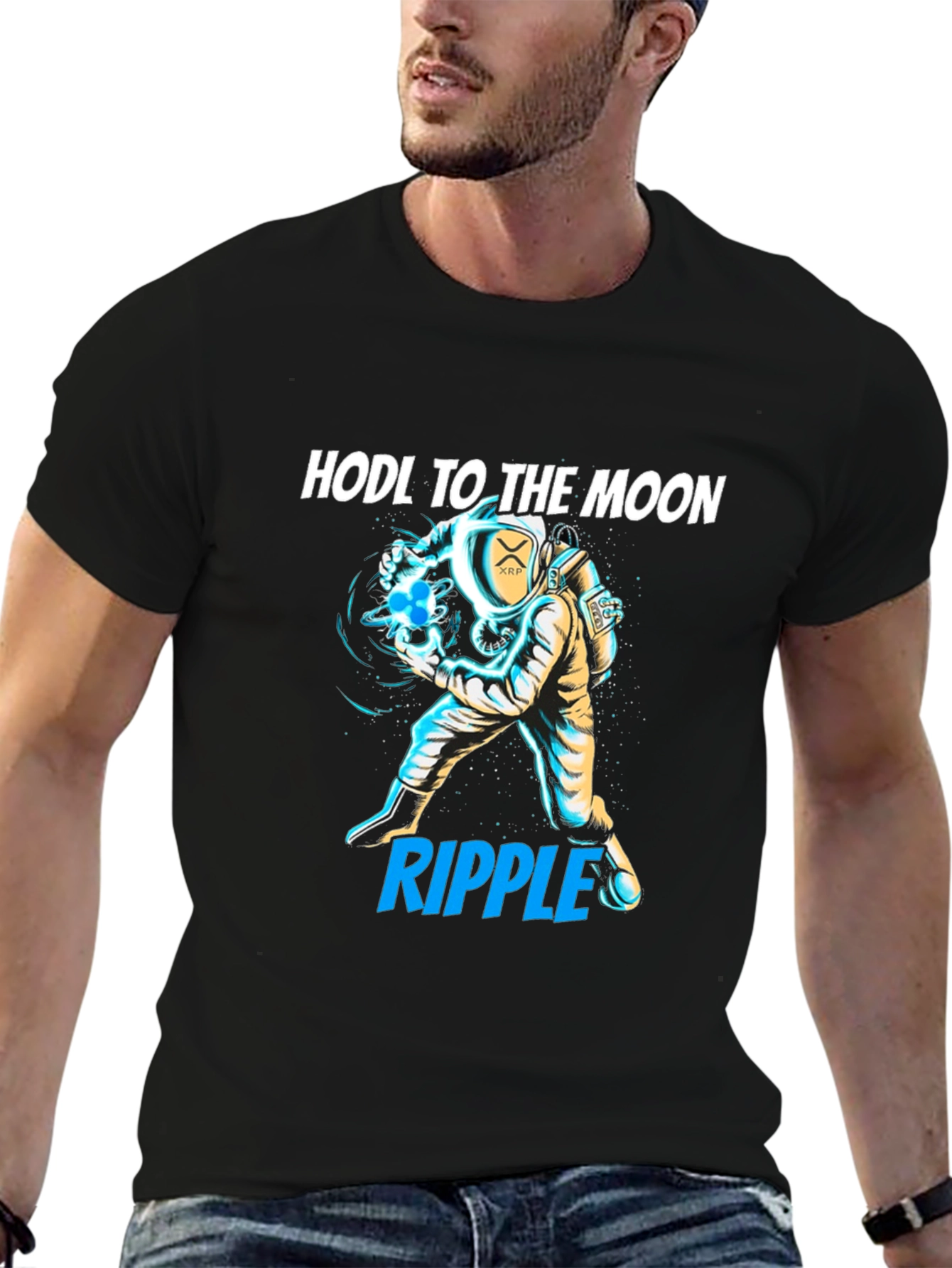 HODL to the Moon XRP Ripple Crypto T-Shirt