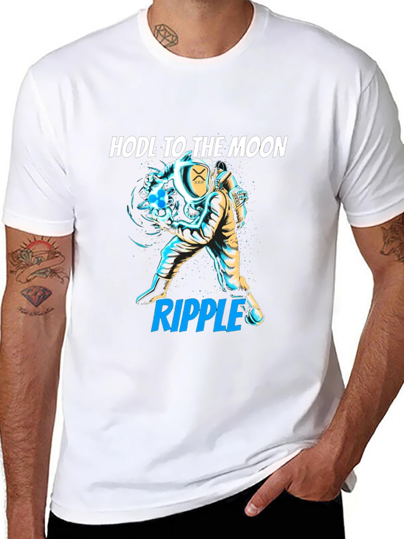 HODL to the Moon XRP Ripple Crypto T-Shirt