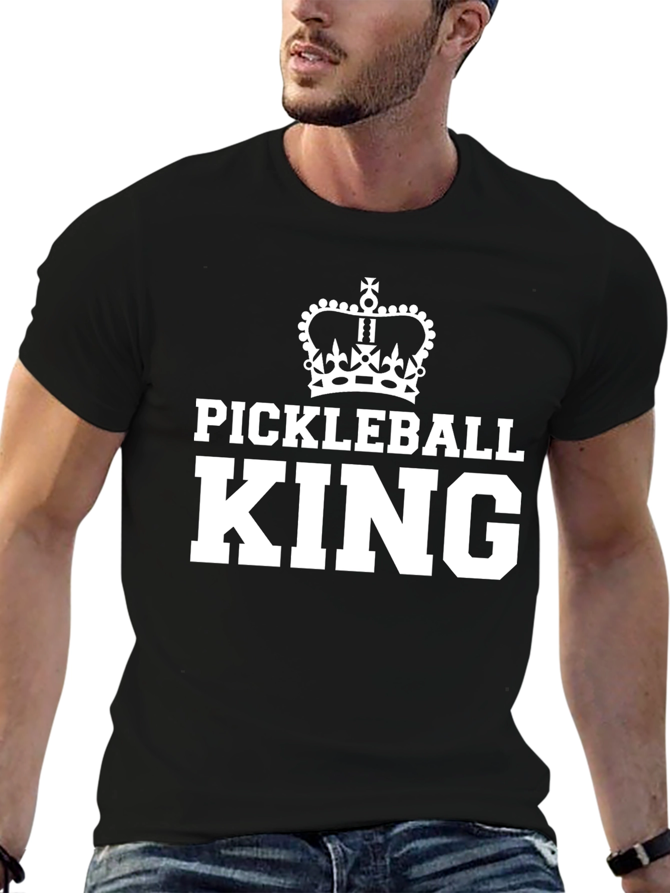 Pickleball King T-Shirt - Black Graphic Tee