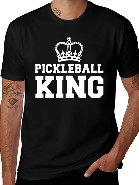 Pickleball King T-Shirt - Black Graphic Tee