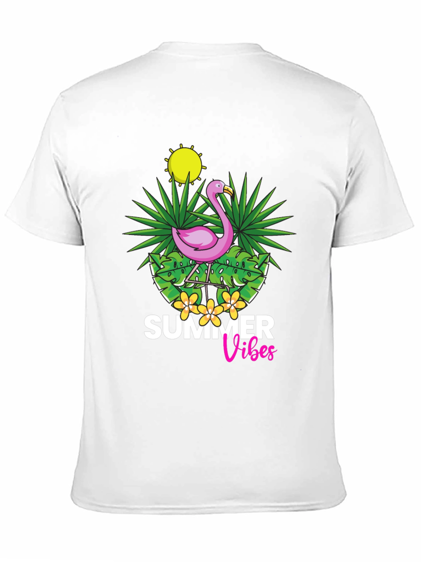 Summer Vibes Flamingo Graphic T-Shirt