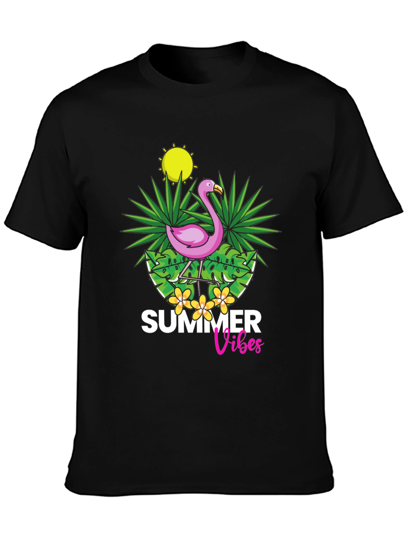 Summer Vibes Flamingo Graphic T-Shirt