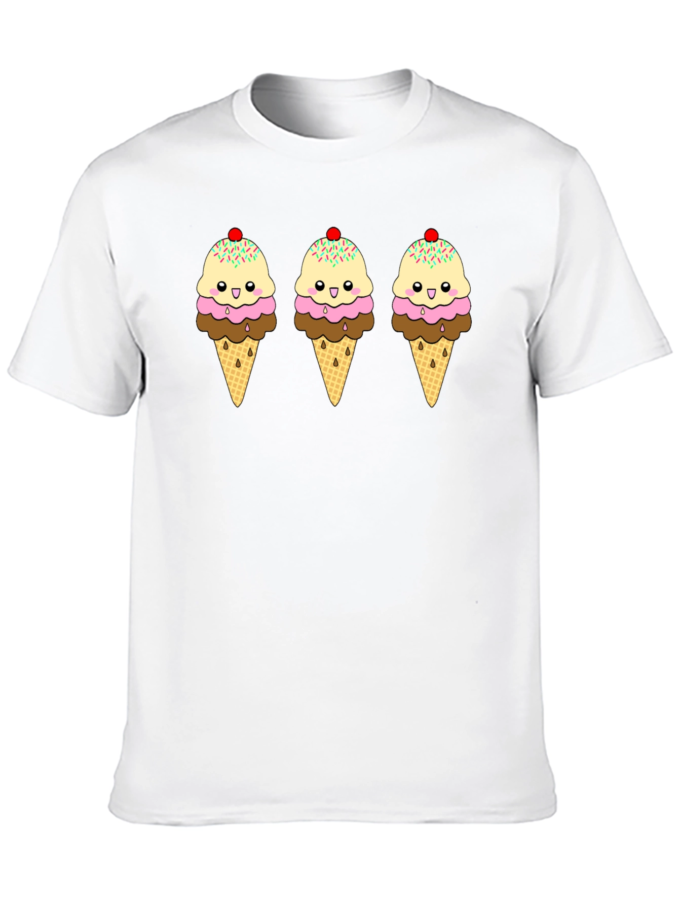 Kawaii Ice Cream Cones Graphic T-Shirt