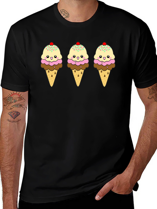 Kawaii Ice Cream Cones Graphic T-Shirt