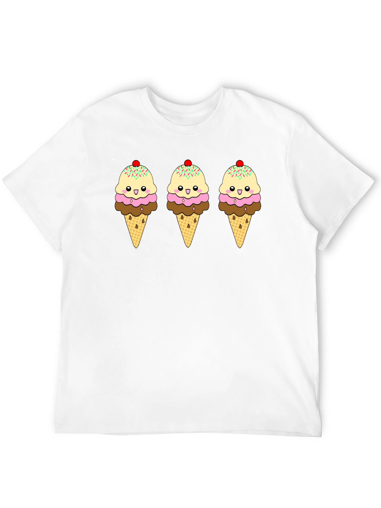 Kawaii Ice Cream Cones Graphic T-Shirt
