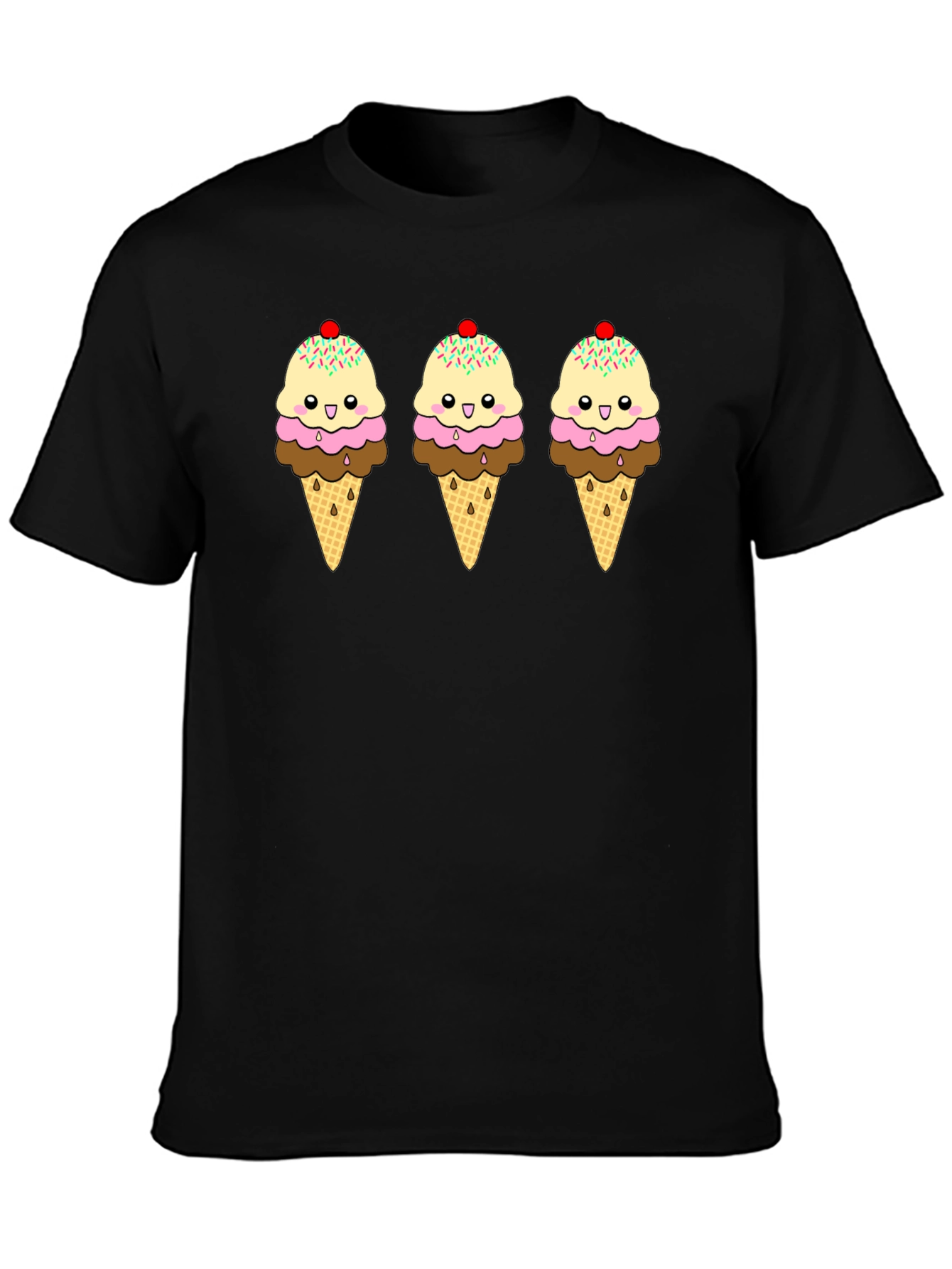 Kawaii Ice Cream Cones Graphic T-Shirt