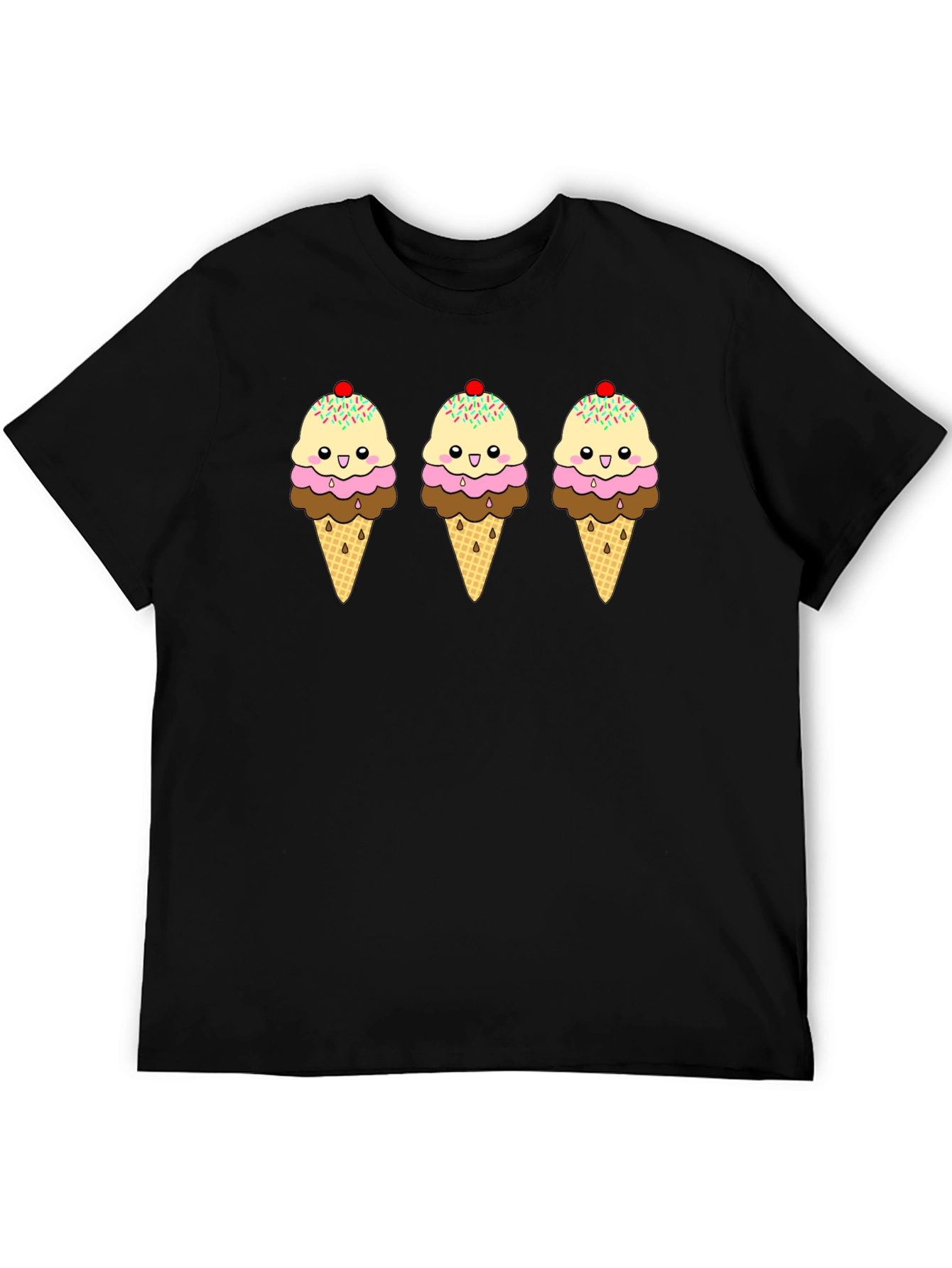 Kawaii Ice Cream Cones Graphic T-Shirt
