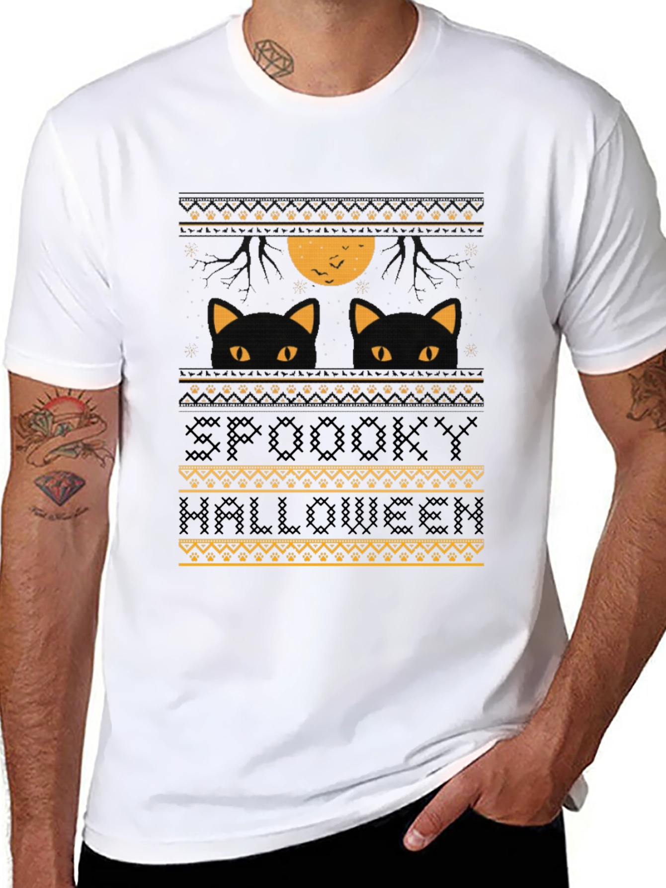 Spooky Halloween Cat T-Shirt