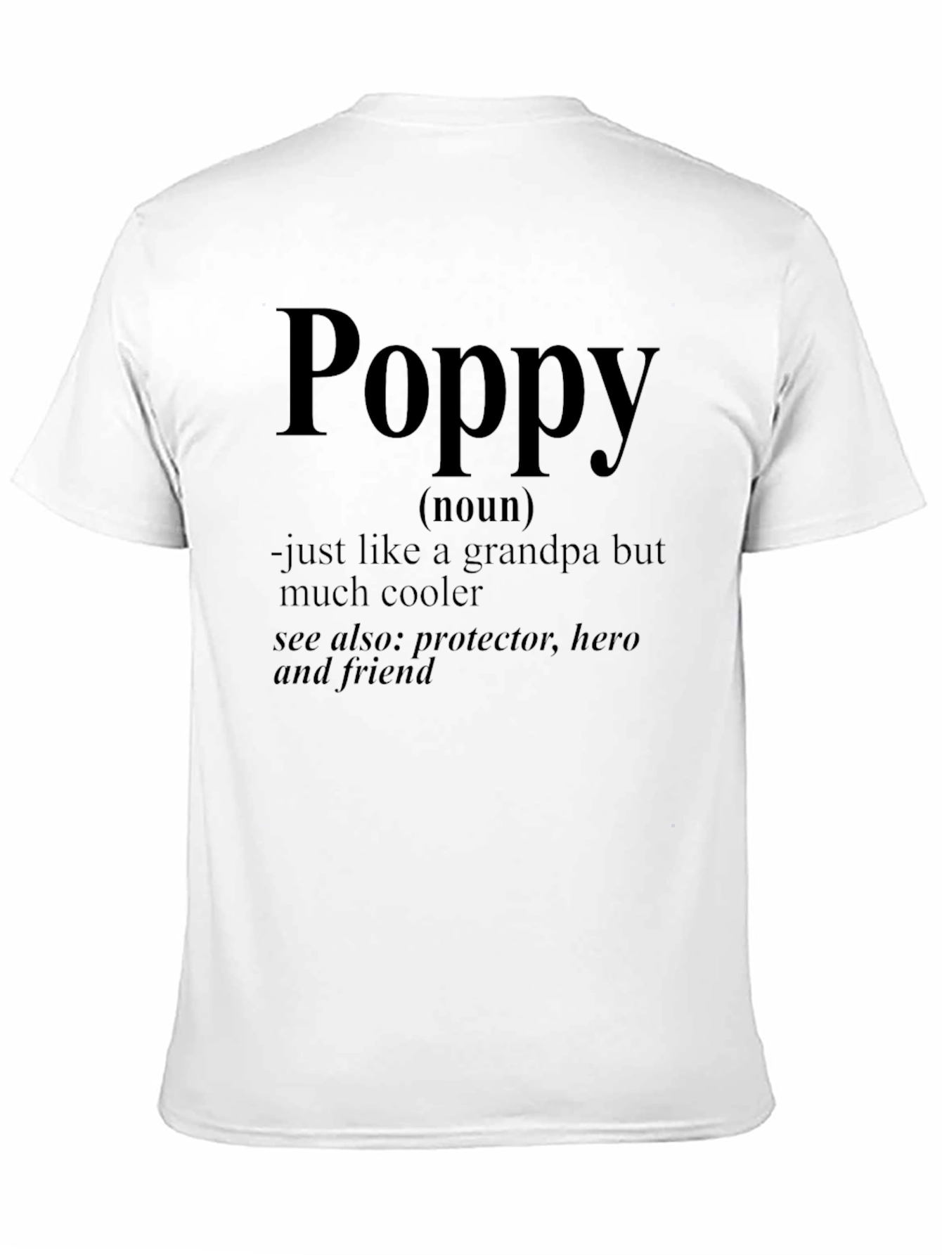 Poppy Definition Black T-Shirt - Cool Grandpa Hero Friend