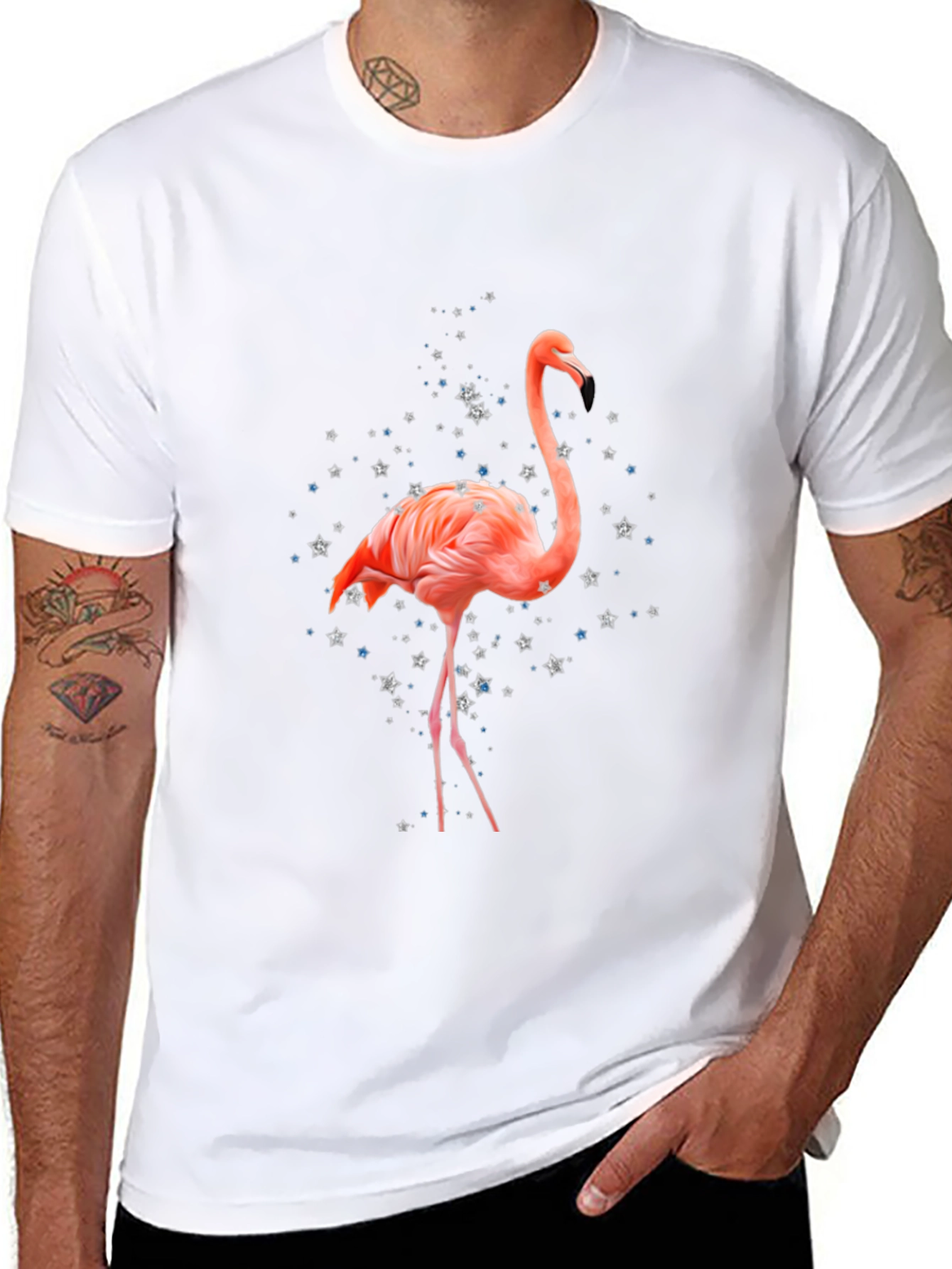 Flamingo T-Shirt - Black Cotton Blend