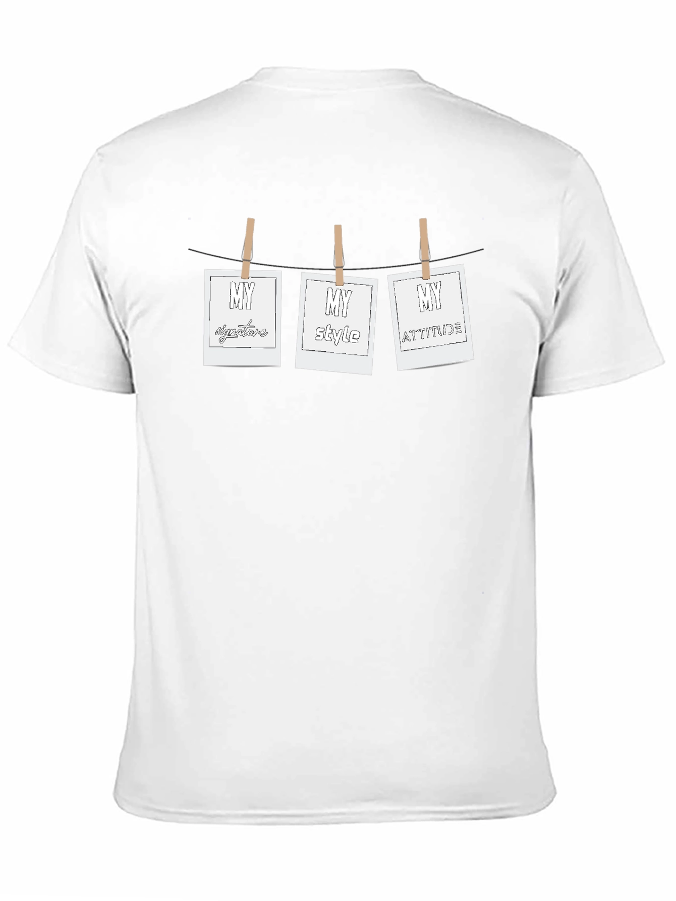 Mens Black T-Shirt with Hanging My Photo Prints