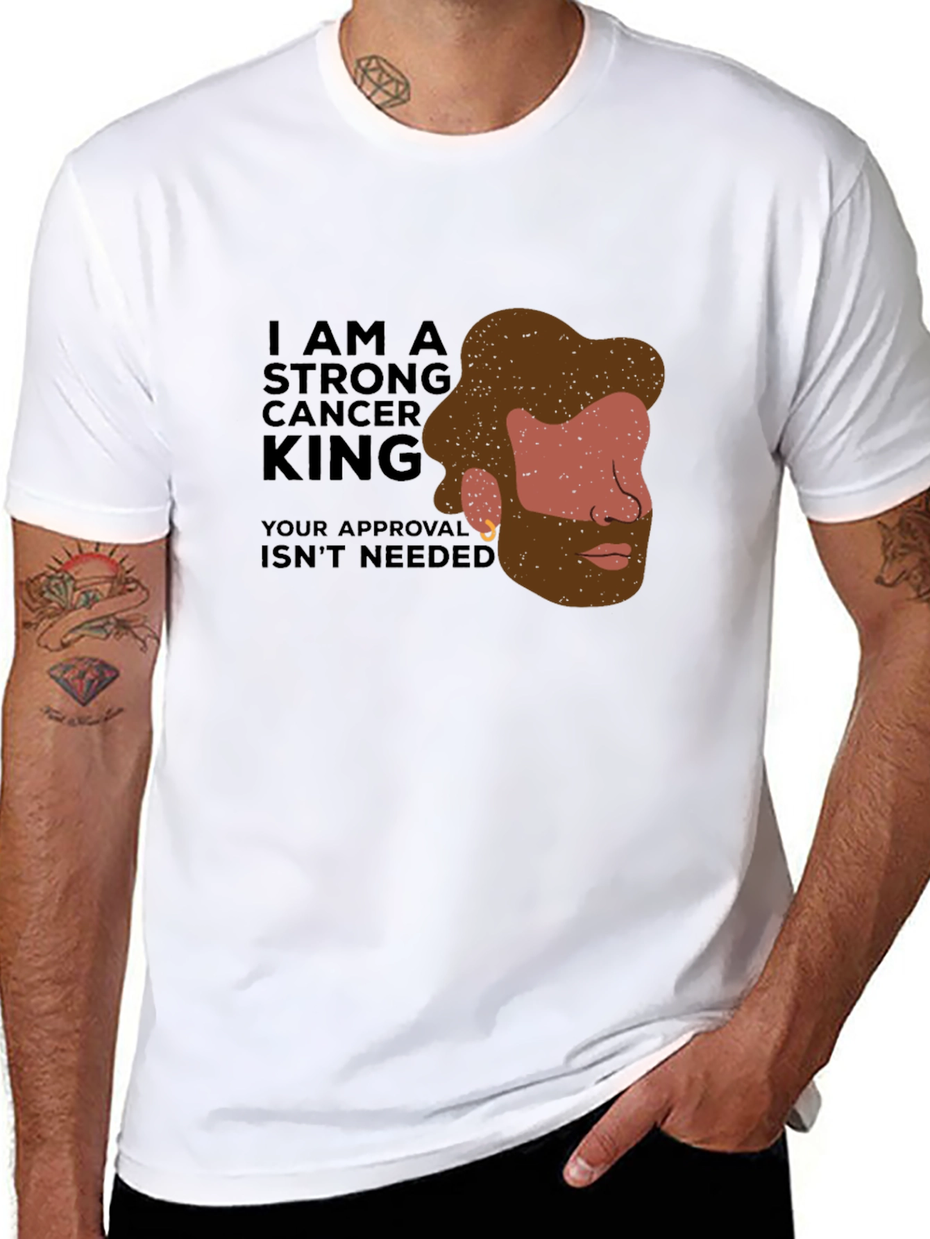 Strong Cancer King Black T-Shirt