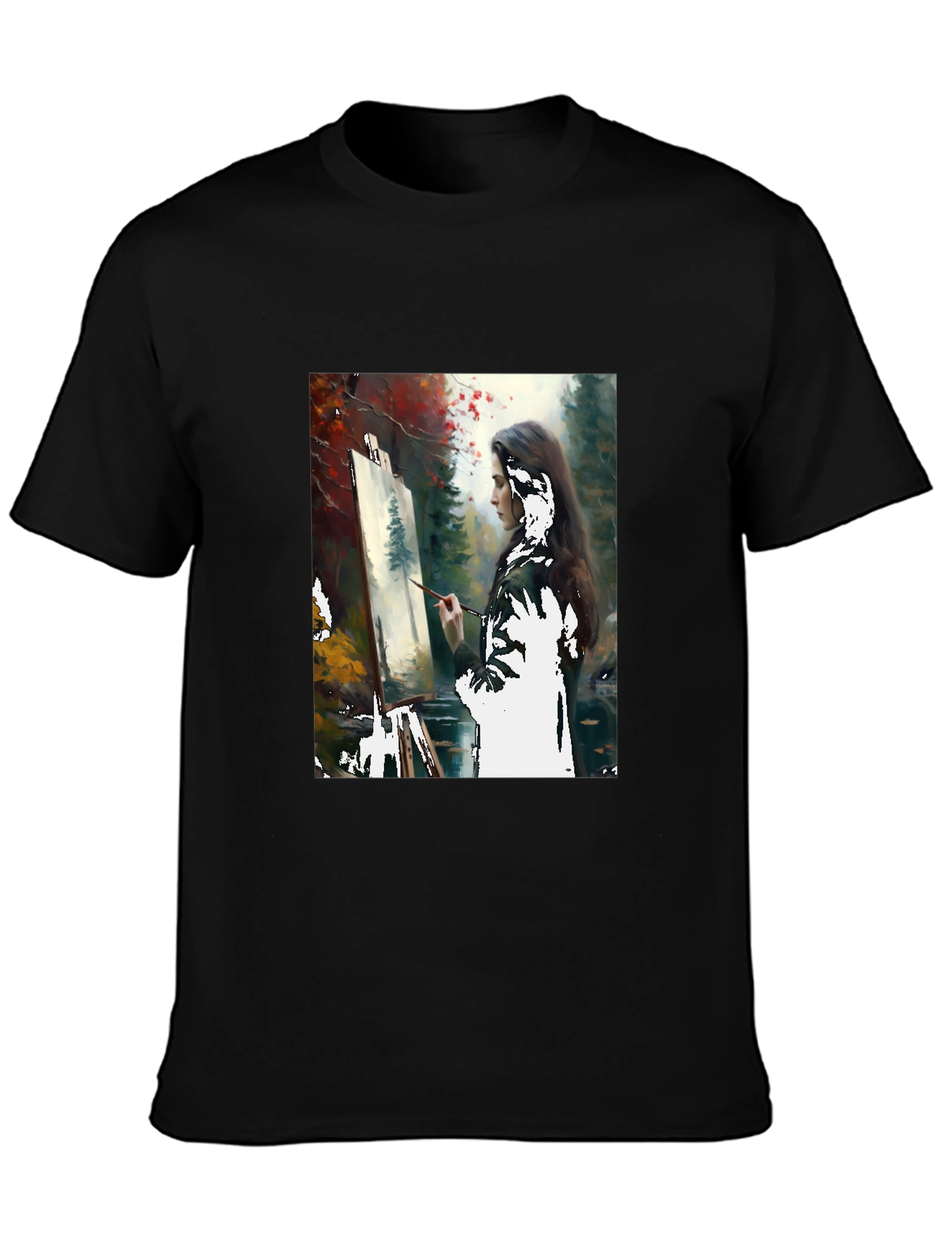 Artistic Painter Graphic Tee - Black