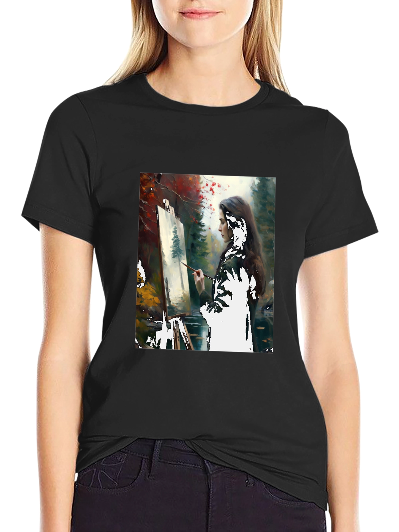 Artistic Painter Graphic Tee - Black
