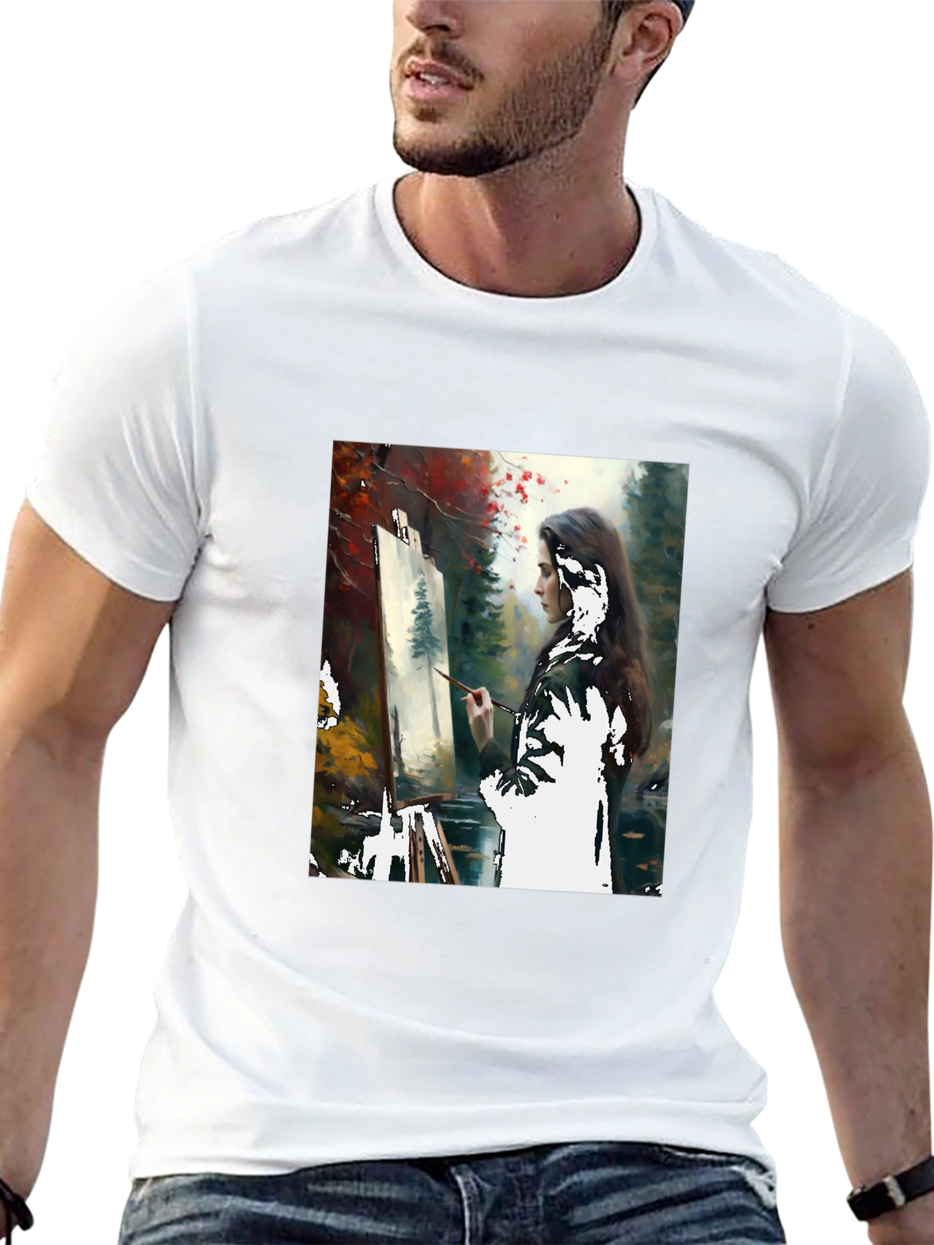 Artistic Painter Graphic Tee - Black