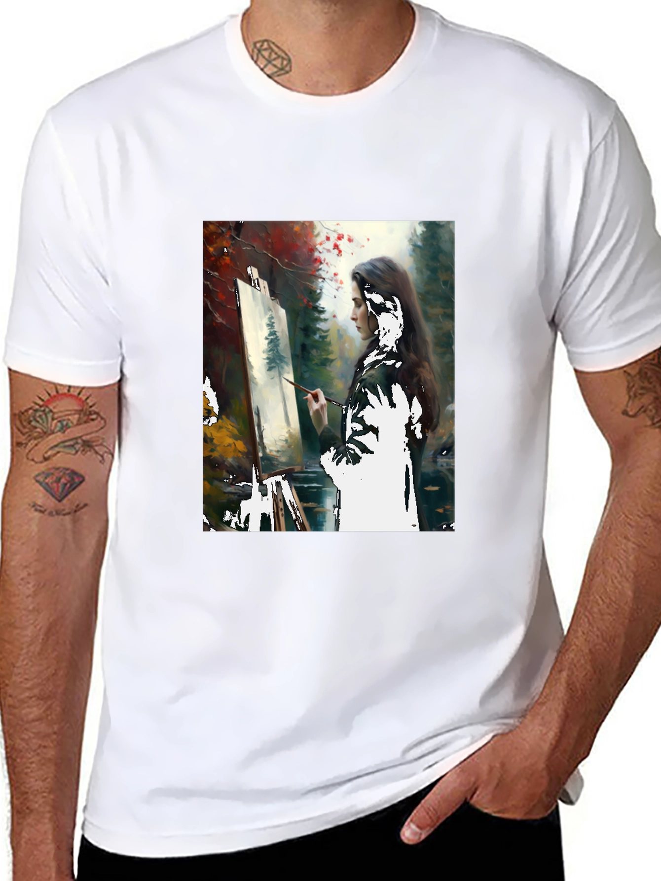 Artistic Painter Graphic Tee - Black