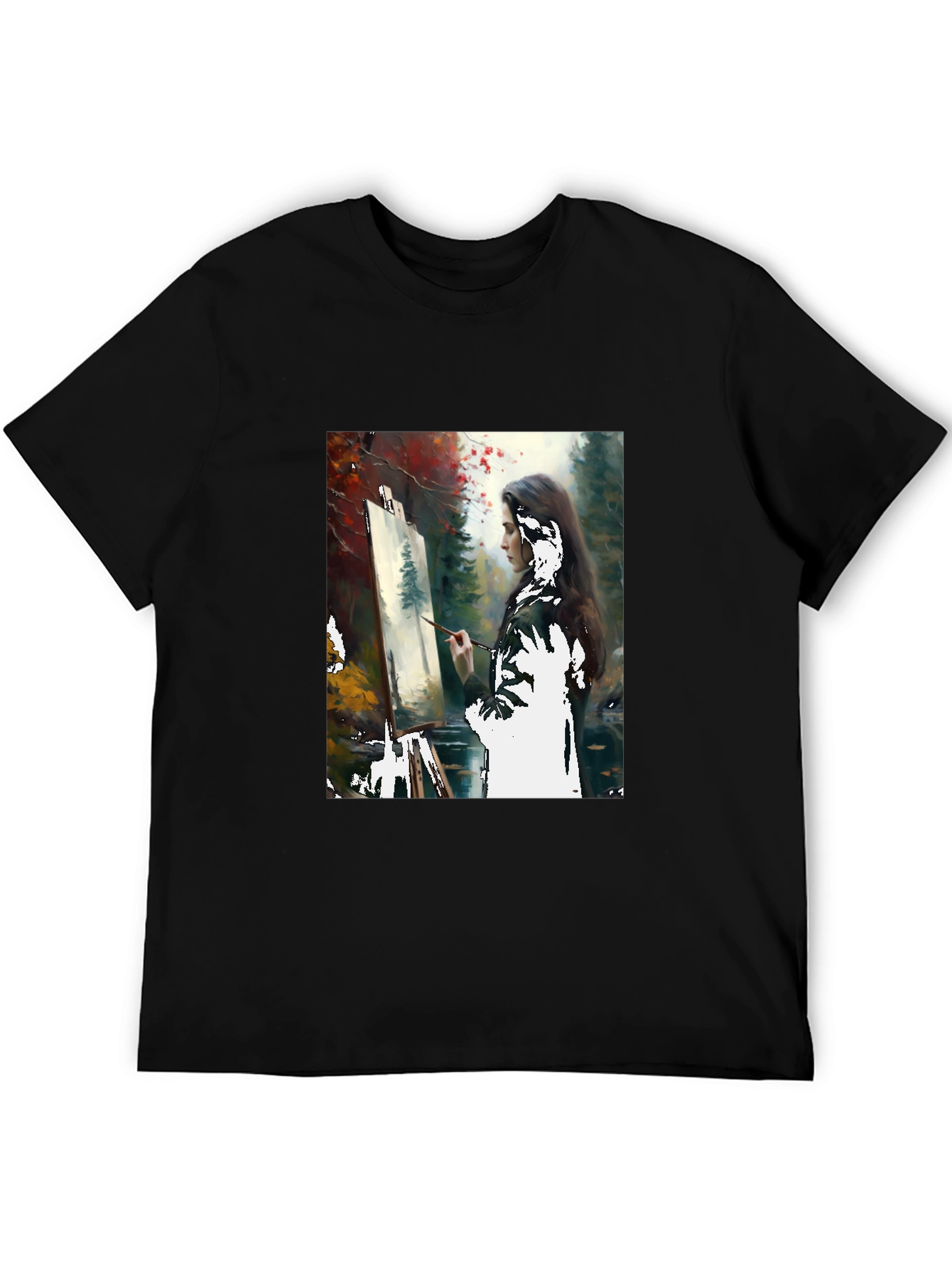 Artistic Painter Graphic Tee - Black