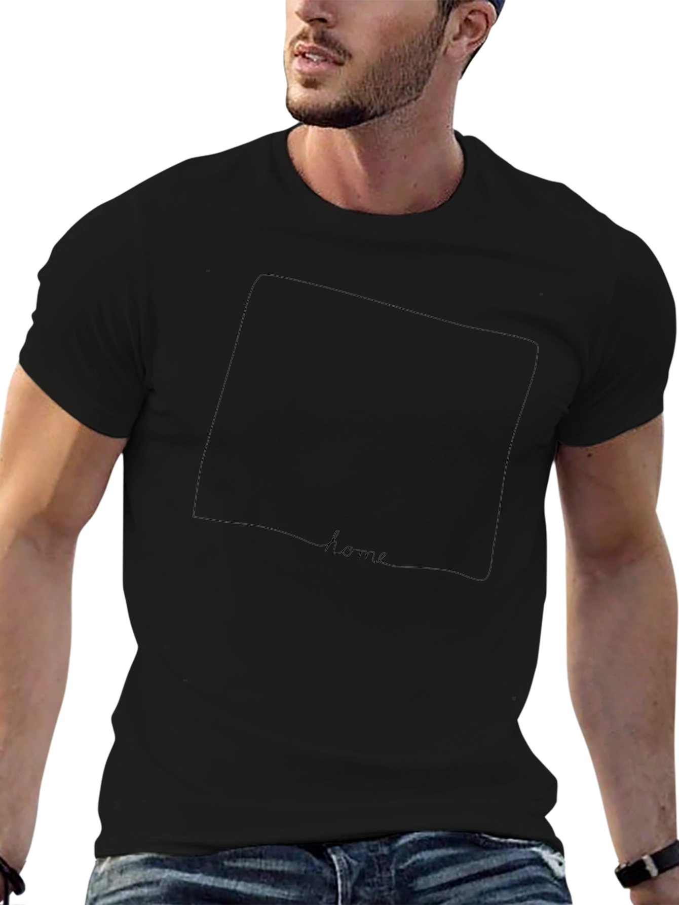 Minimalist Home Graphic Black T-Shirt