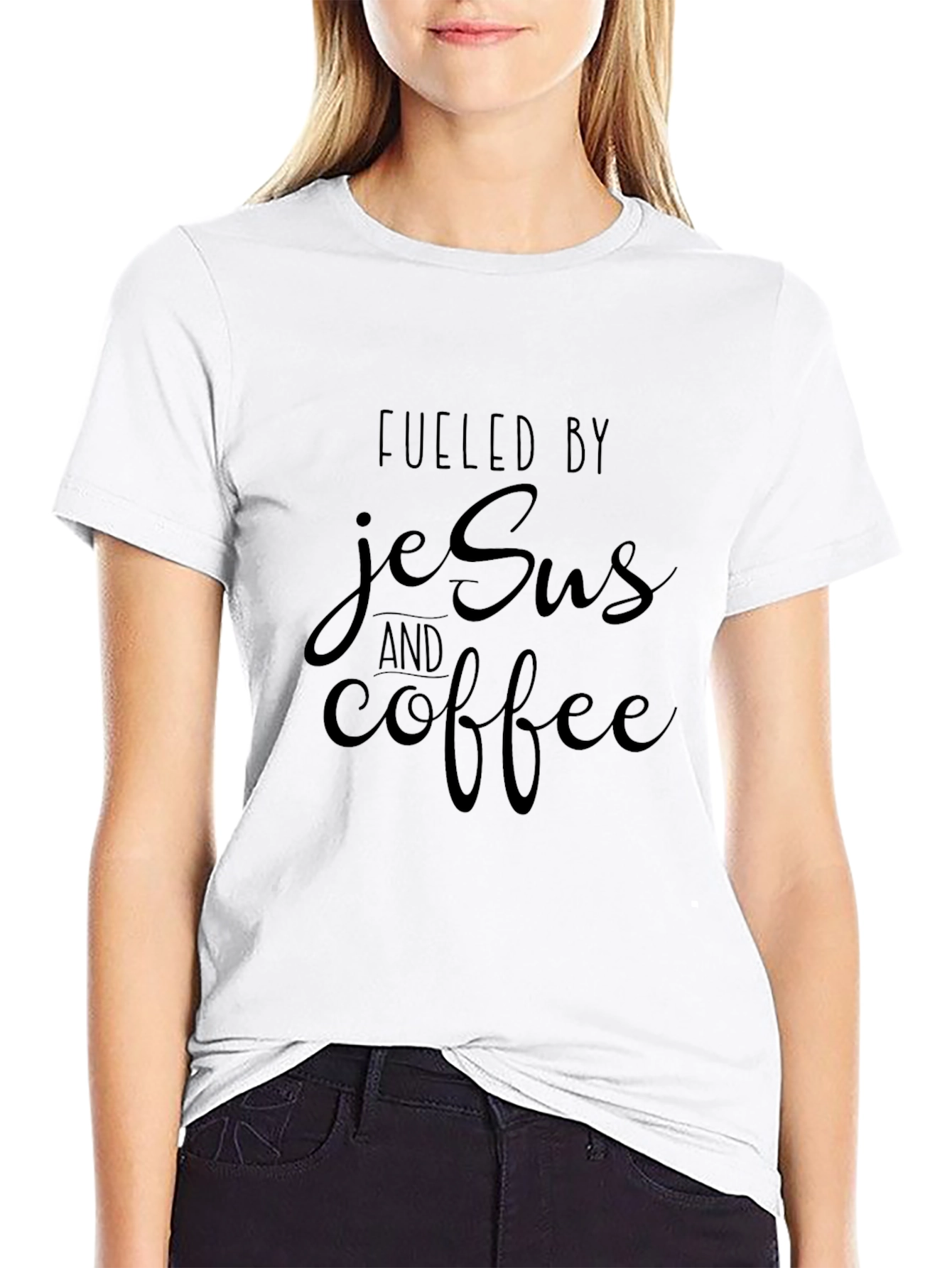 Fueled by Jesus and Coffee Black T-Shirt