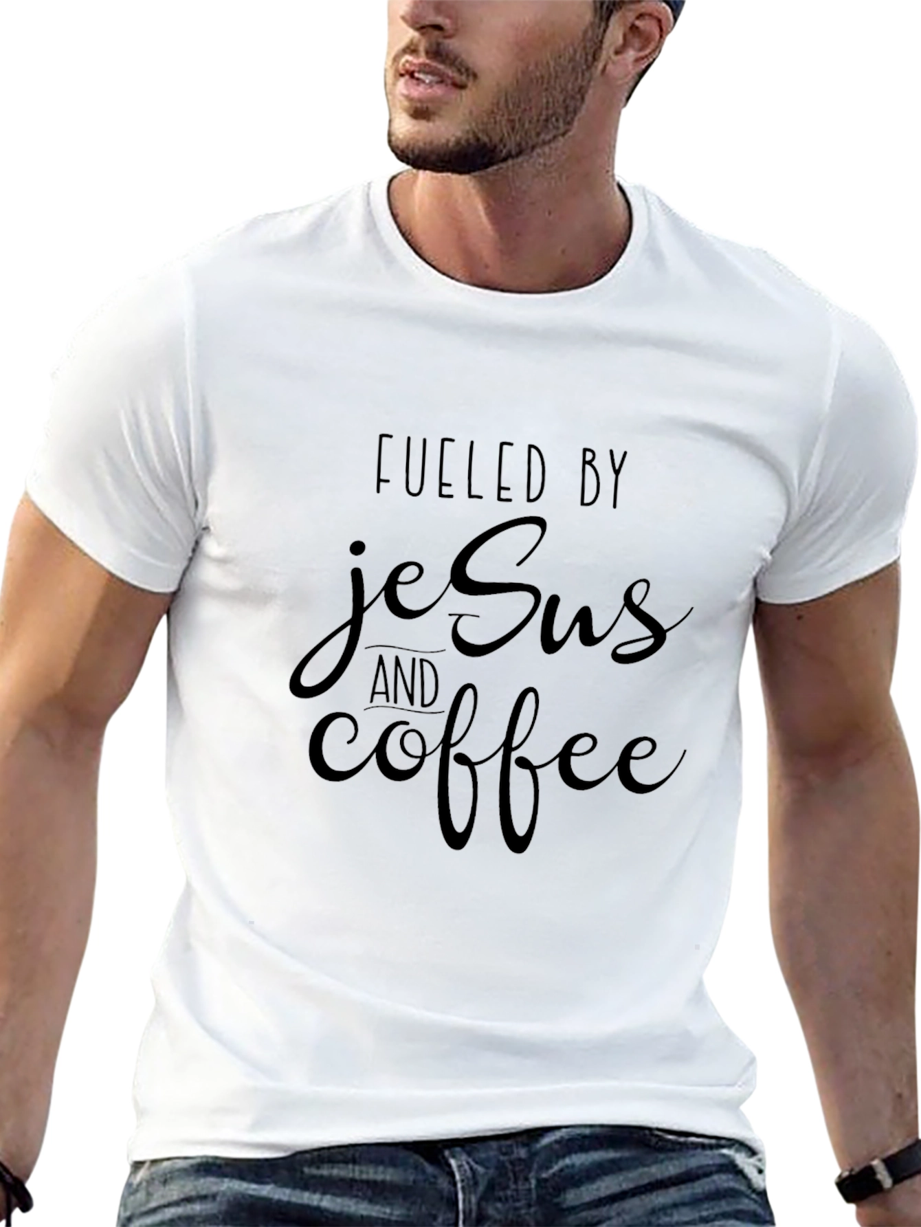 Fueled by Jesus and Coffee Black T-Shirt