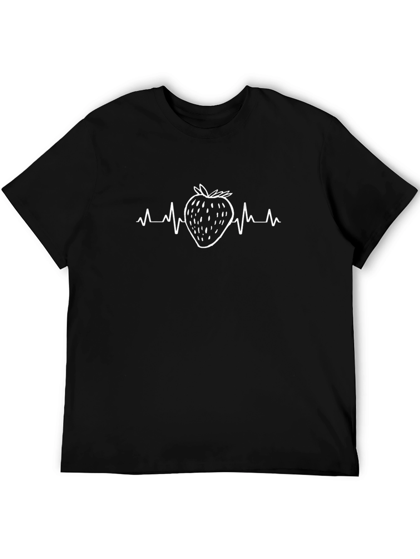 Strawberry Heartbeat Graphic Tee - Black