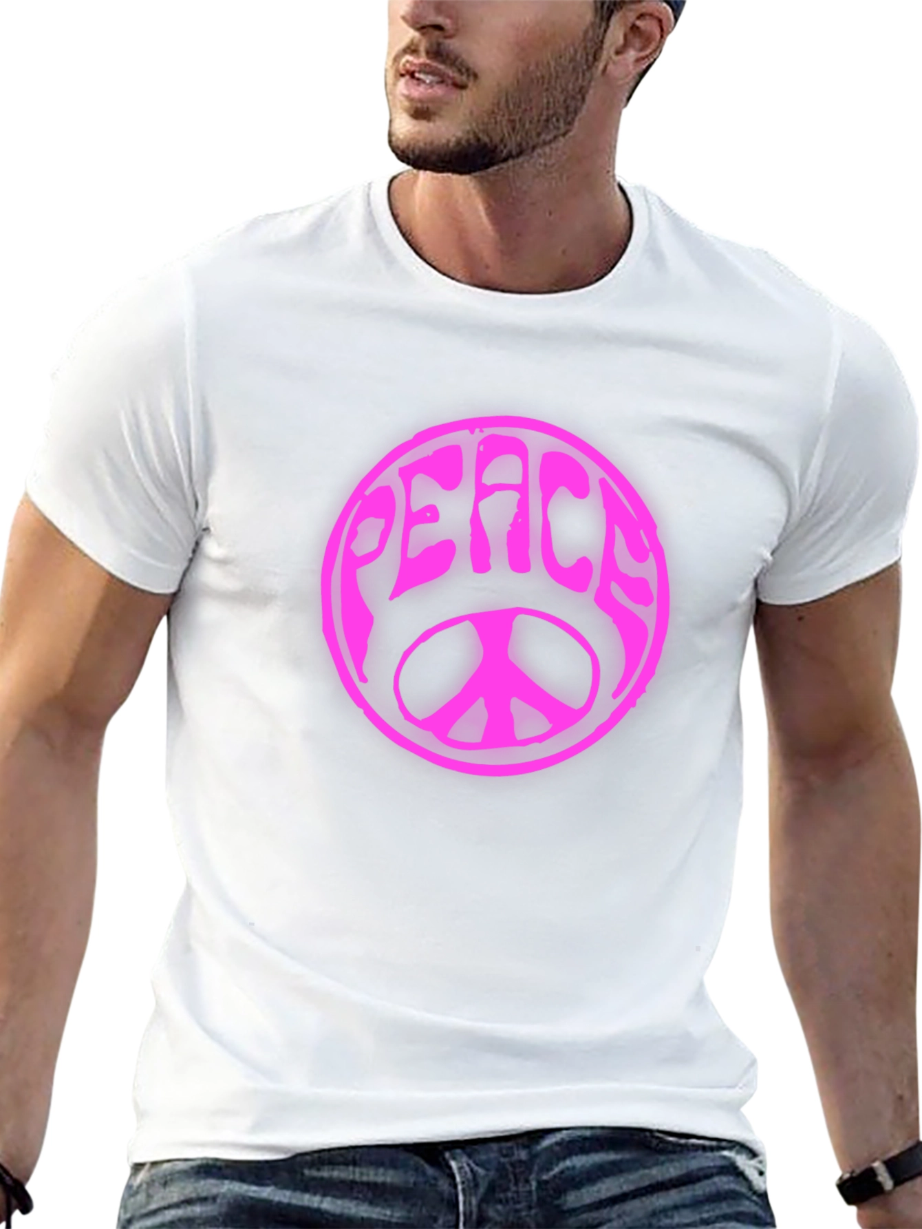 Peace Sign Graphic T-Shirt - Black