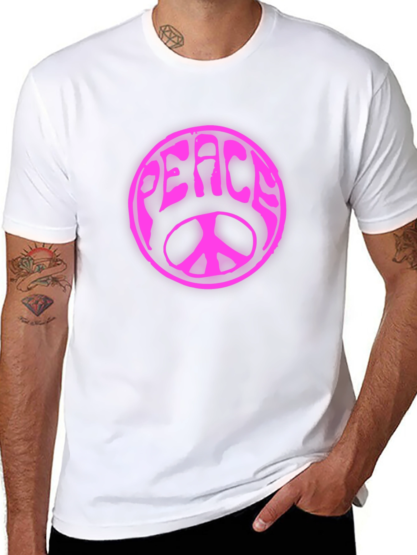 Peace Sign Graphic T-Shirt - Black