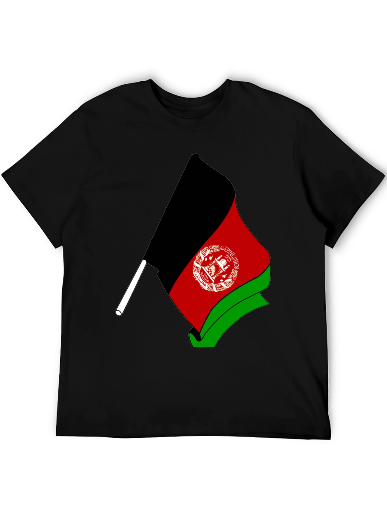 Afghanistan Flag Graphic Black T-Shirt