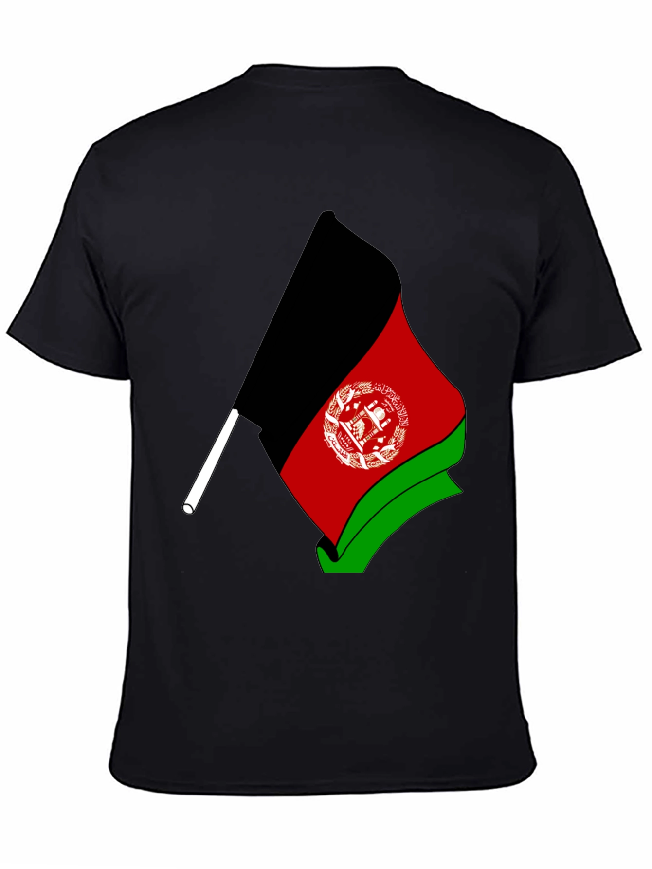 Afghanistan Flag Graphic Black T-Shirt