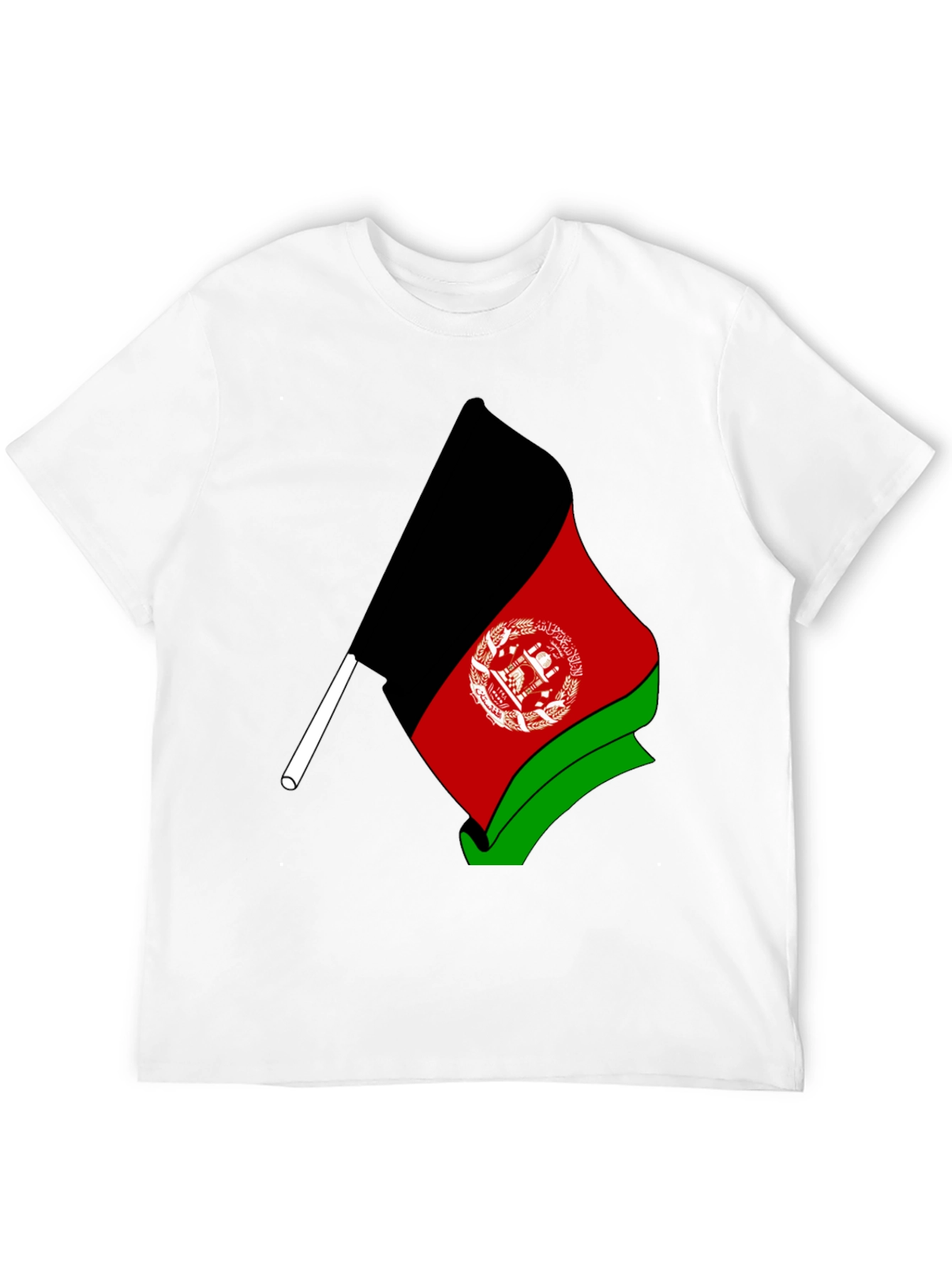 Afghanistan Flag Graphic Black T-Shirt