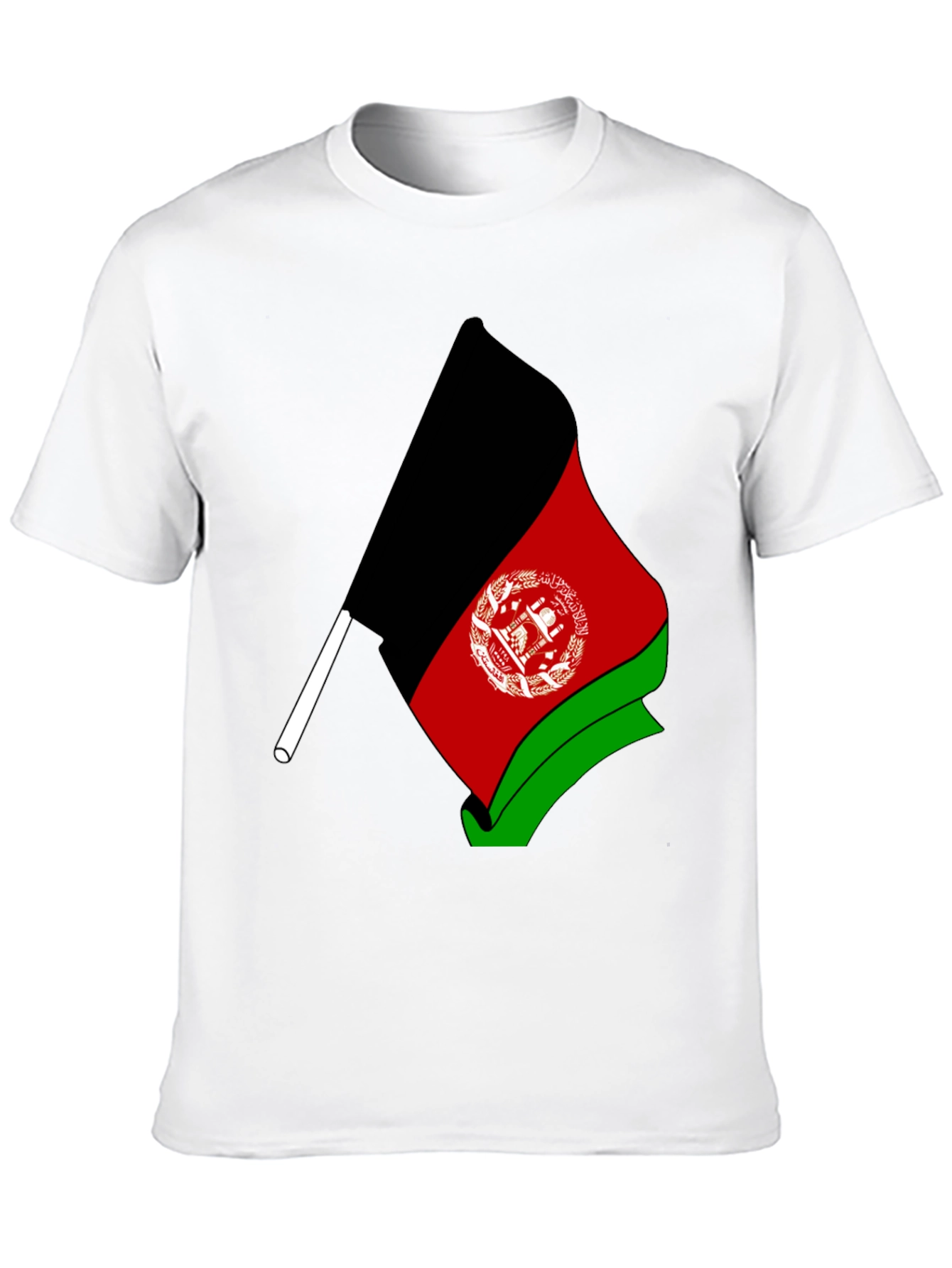 Afghanistan Flag Graphic Black T-Shirt