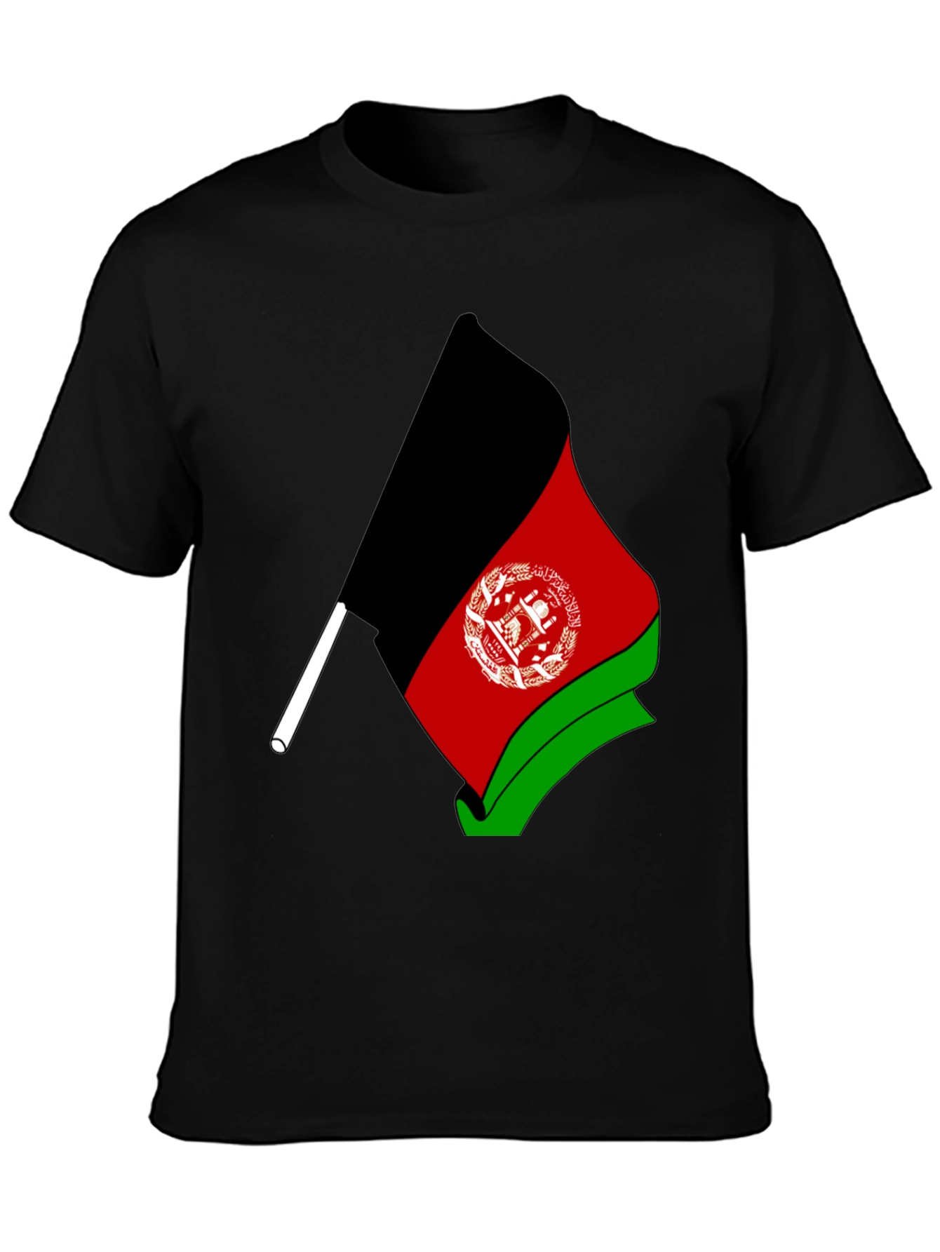 Afghanistan Flag Graphic Black T-Shirt