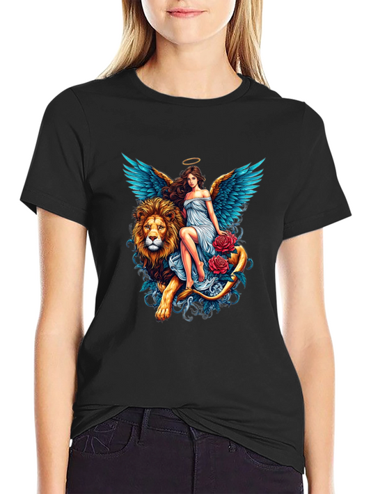 Angel & Lion Graphic T-Shirt - Unique Design