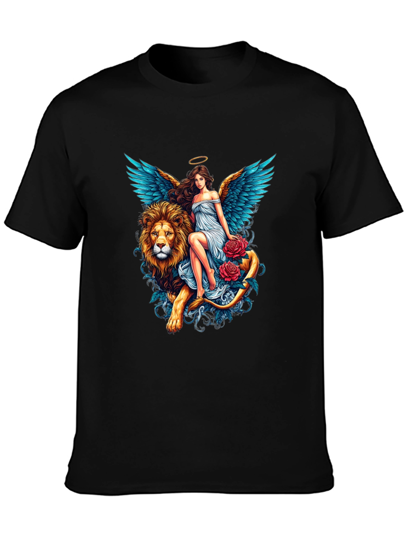 Angel & Lion Graphic T-Shirt - Unique Design
