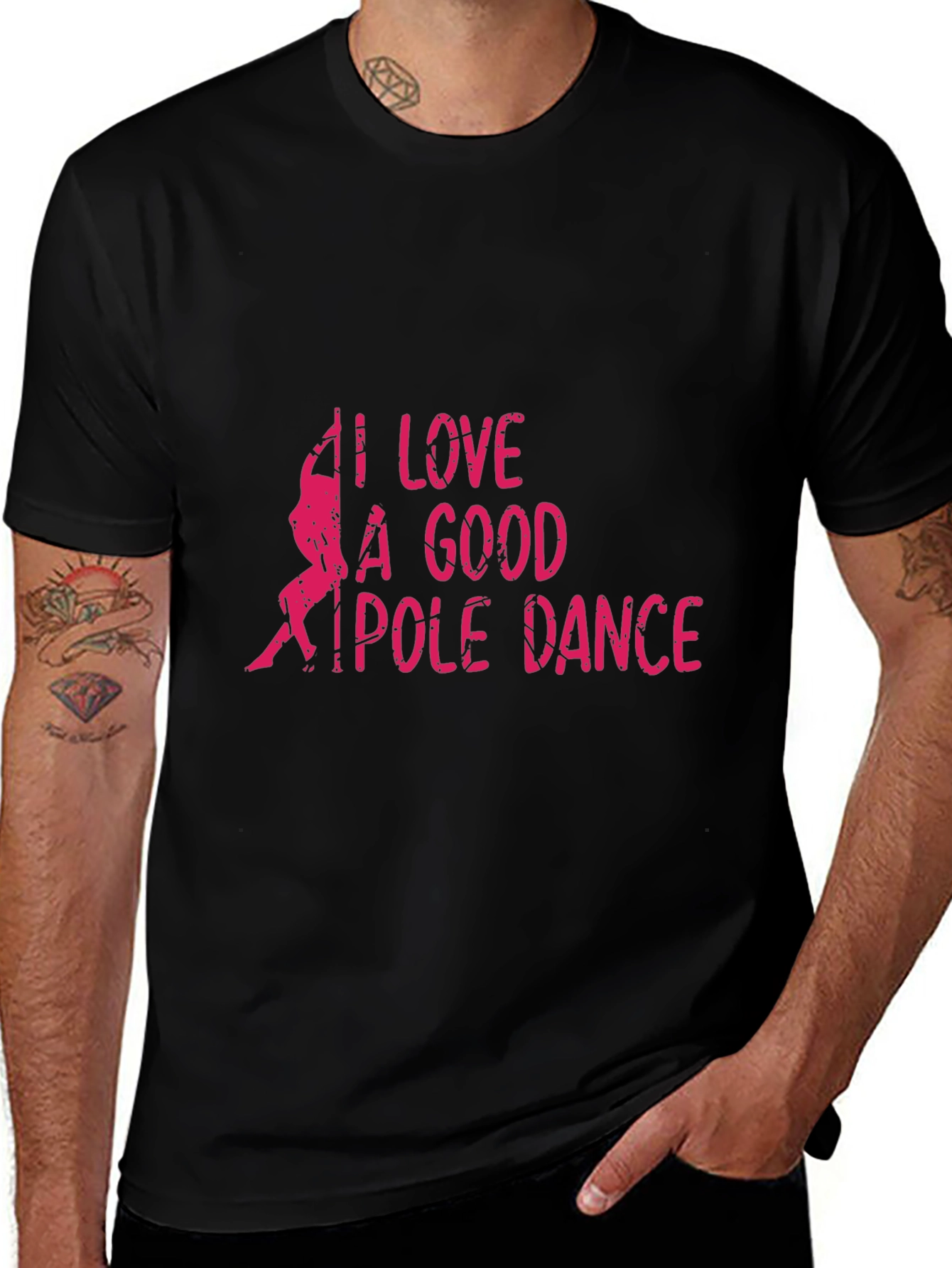 I Love A Good Pole Dance Black Graphic T-Shirt