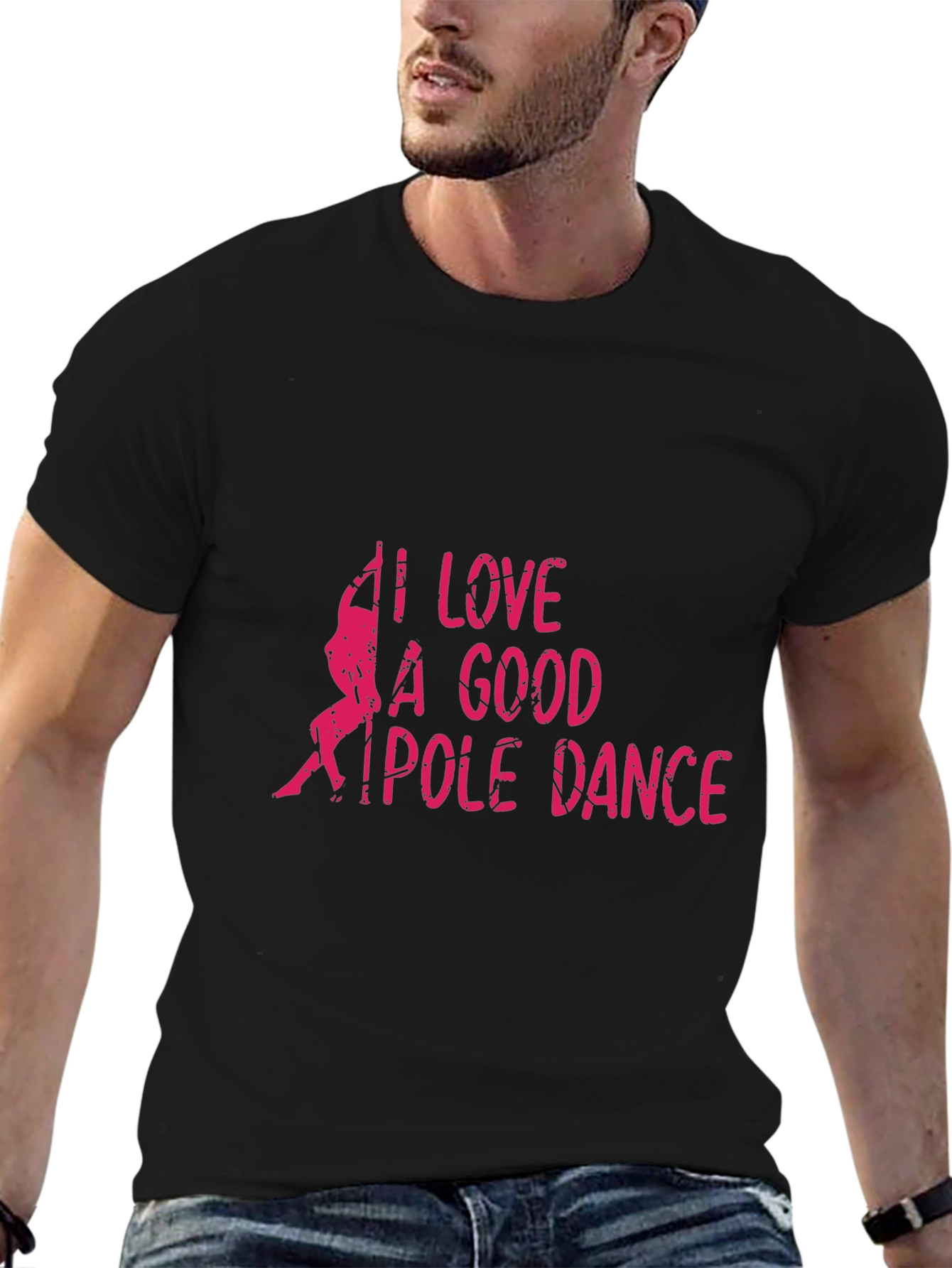 I Love A Good Pole Dance Black Graphic T-Shirt