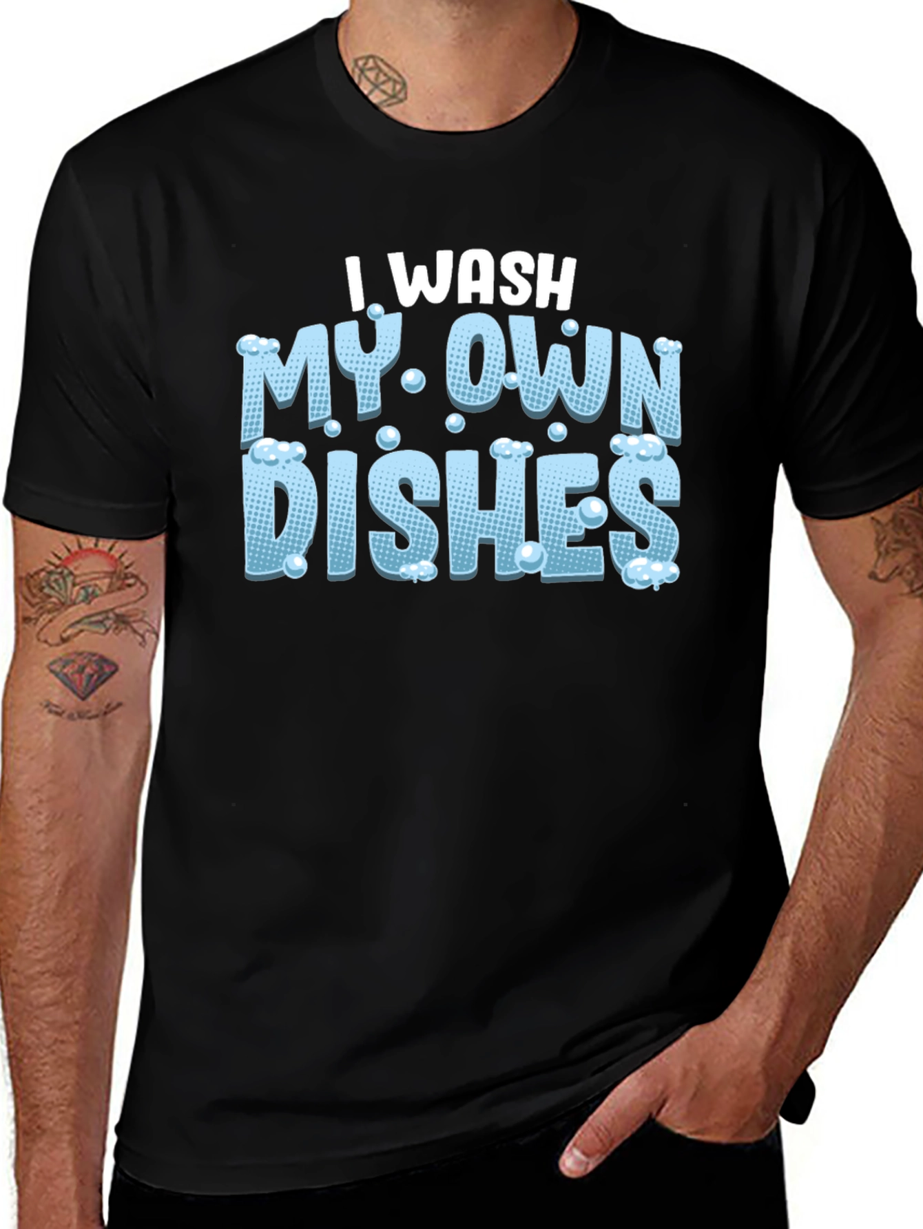 I Wash My Own Dishes Black T-Shirt