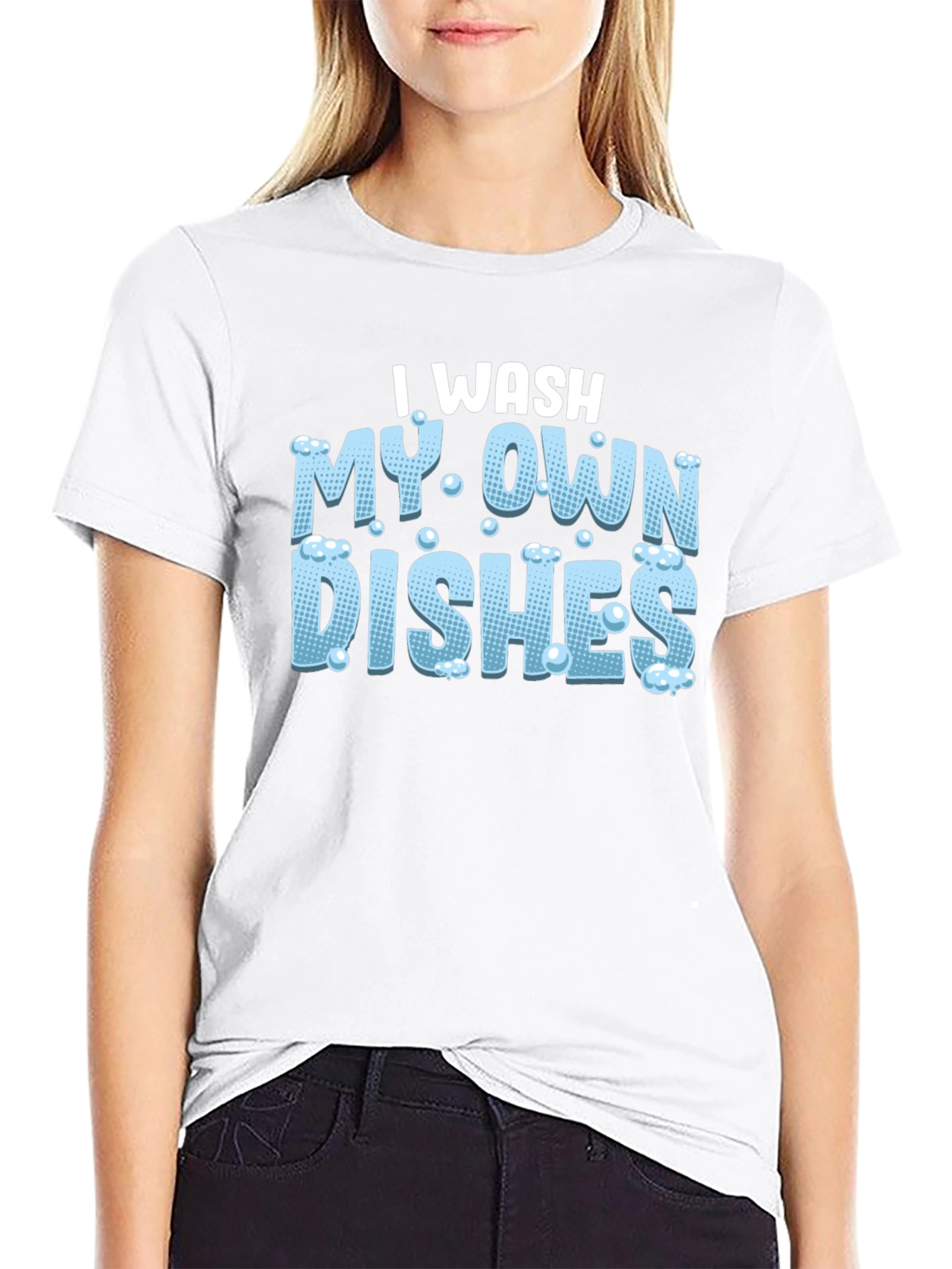 I Wash My Own Dishes Black T-Shirt